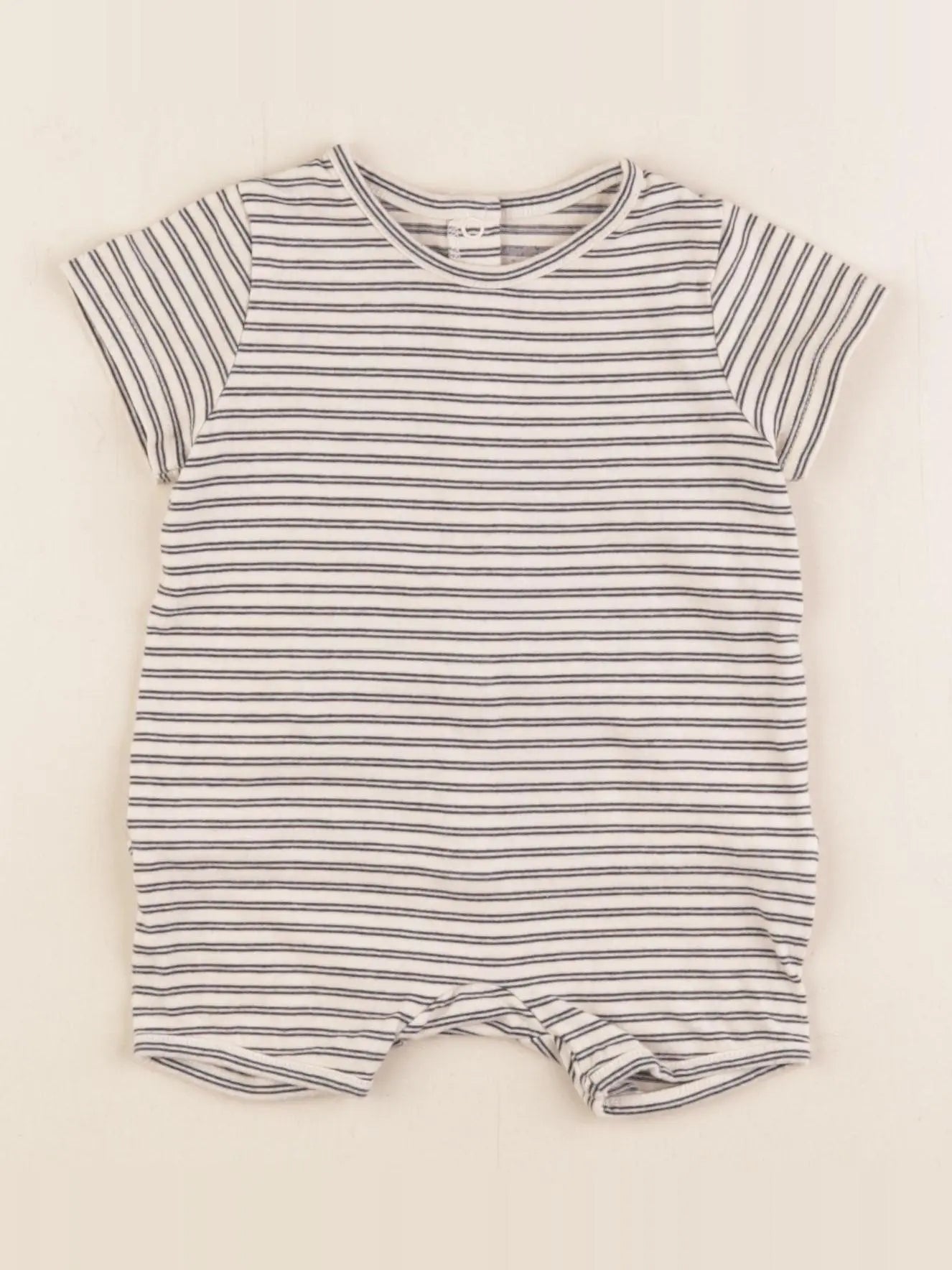 Vertbaudet - pyjama coton beige, bleu - 3 mois