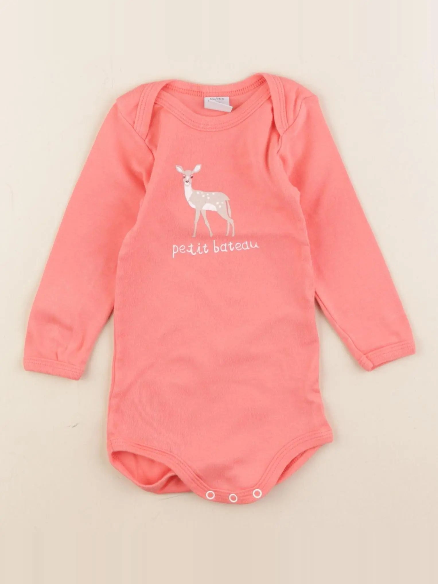 Petit Bateau - body orange - 12 mois