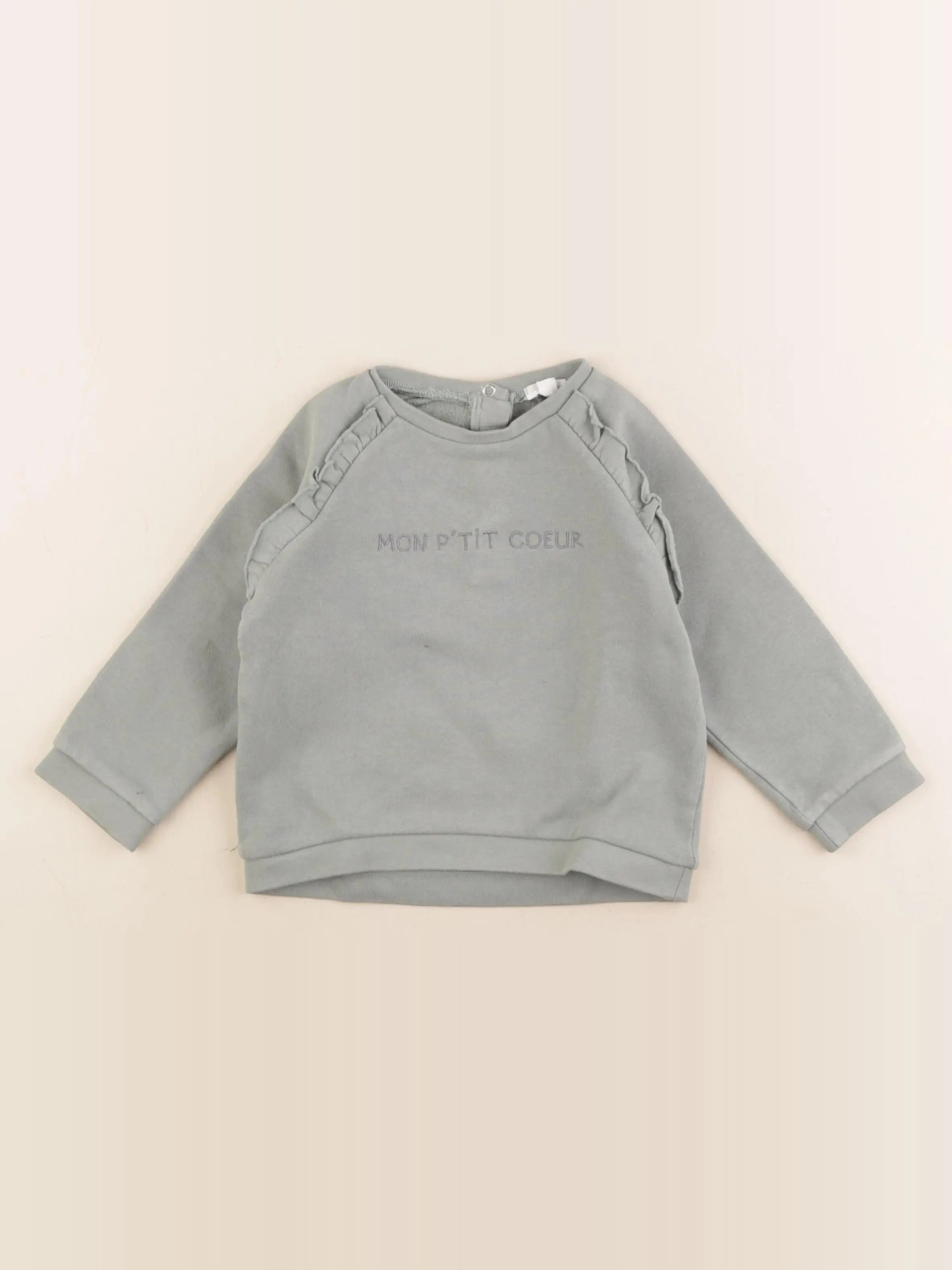 Vertbaudet - sweat vert - 24 mois