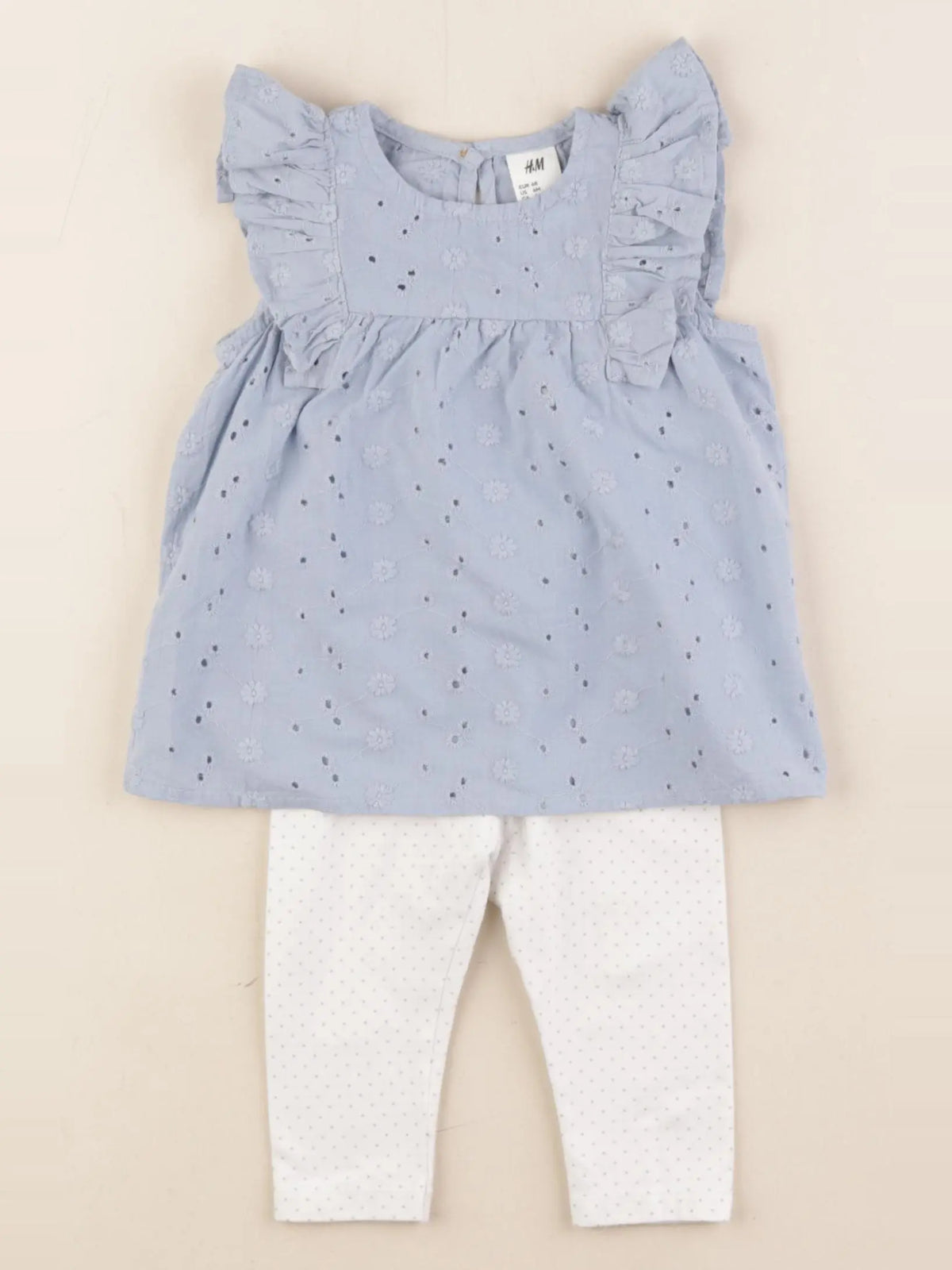 H&M - ensemble bleu - 6 mois