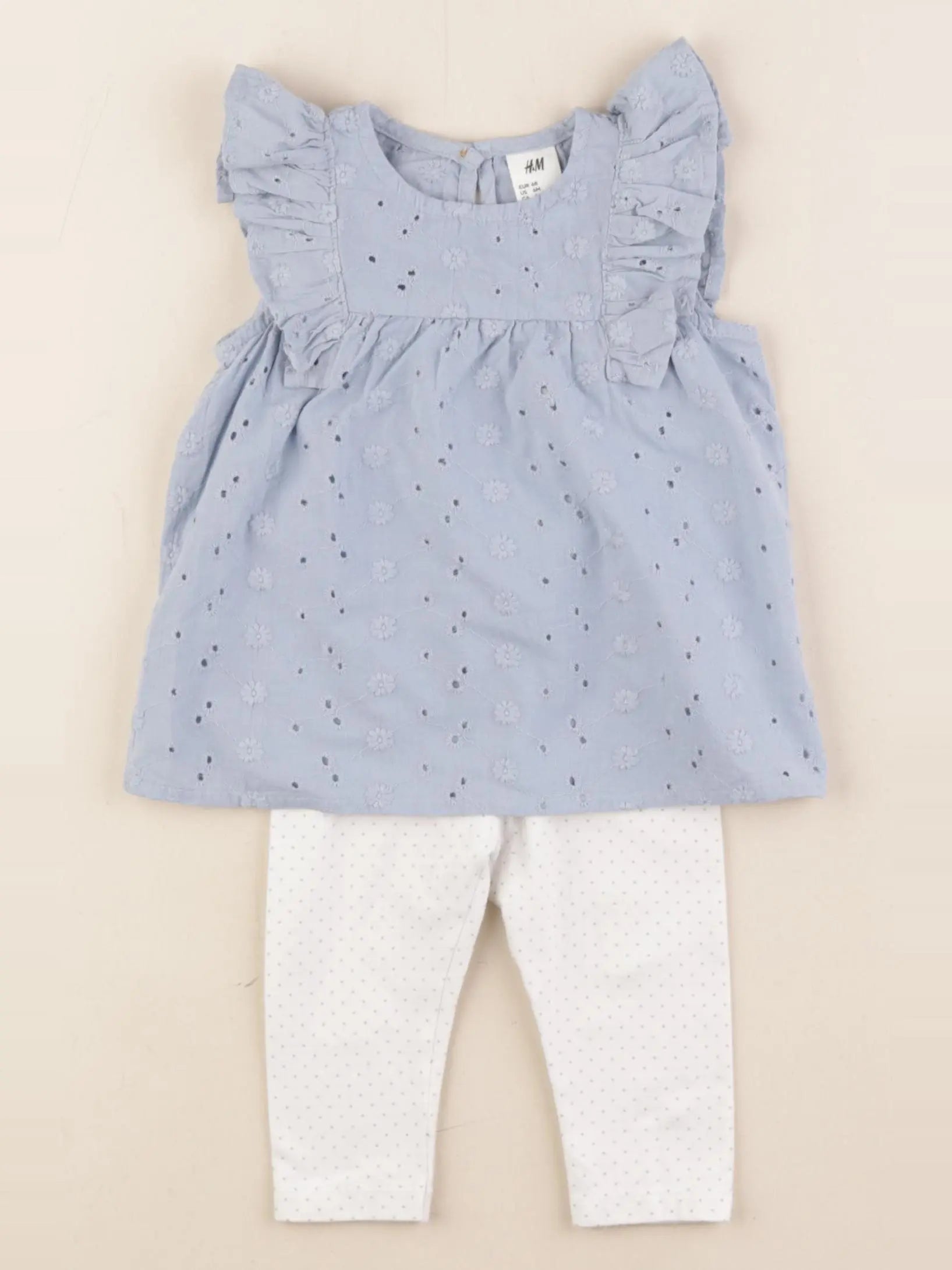 H&M - ensemble bleu - 6 mois