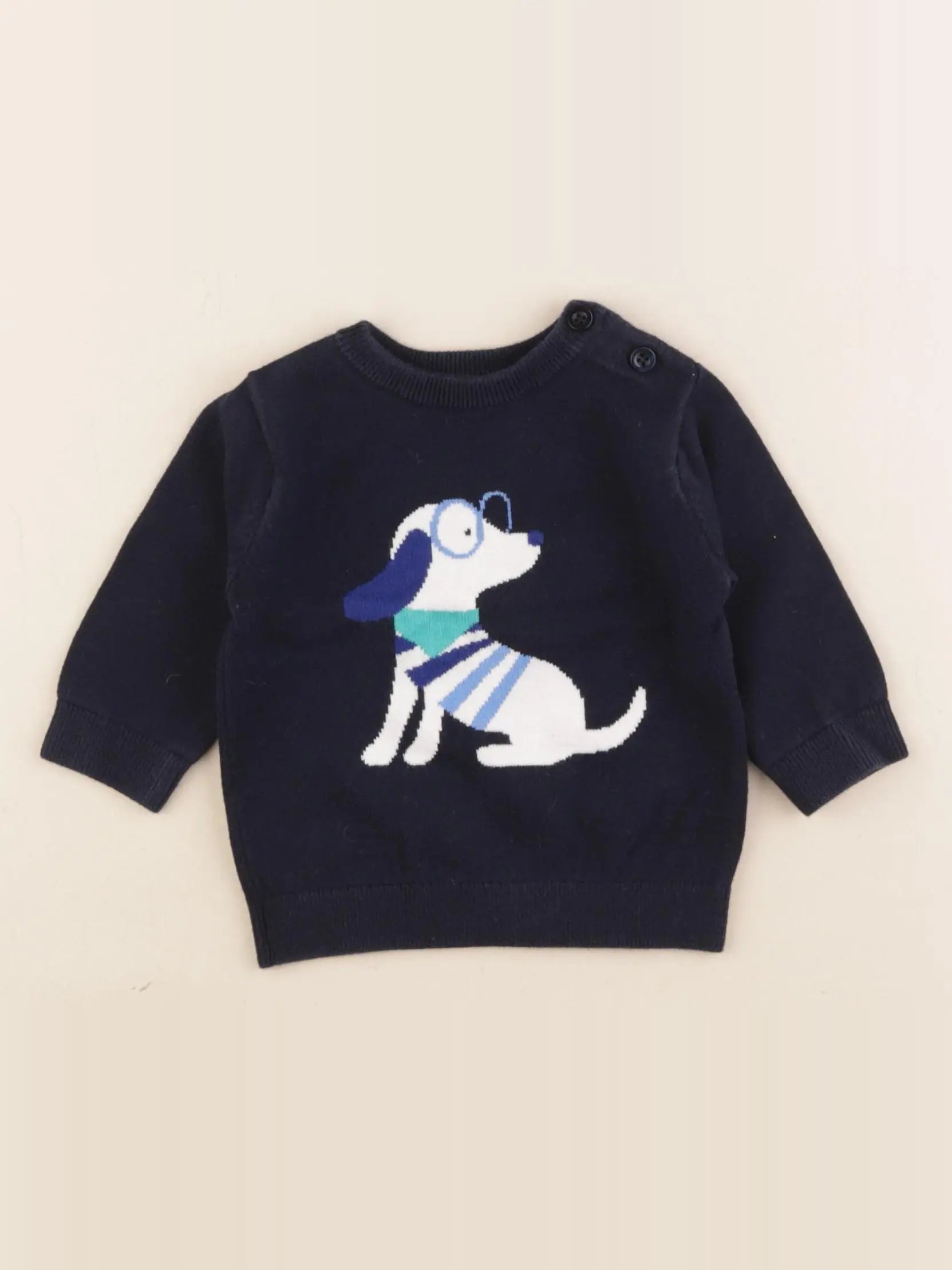 Jacadi - pull bleu - 6 mois