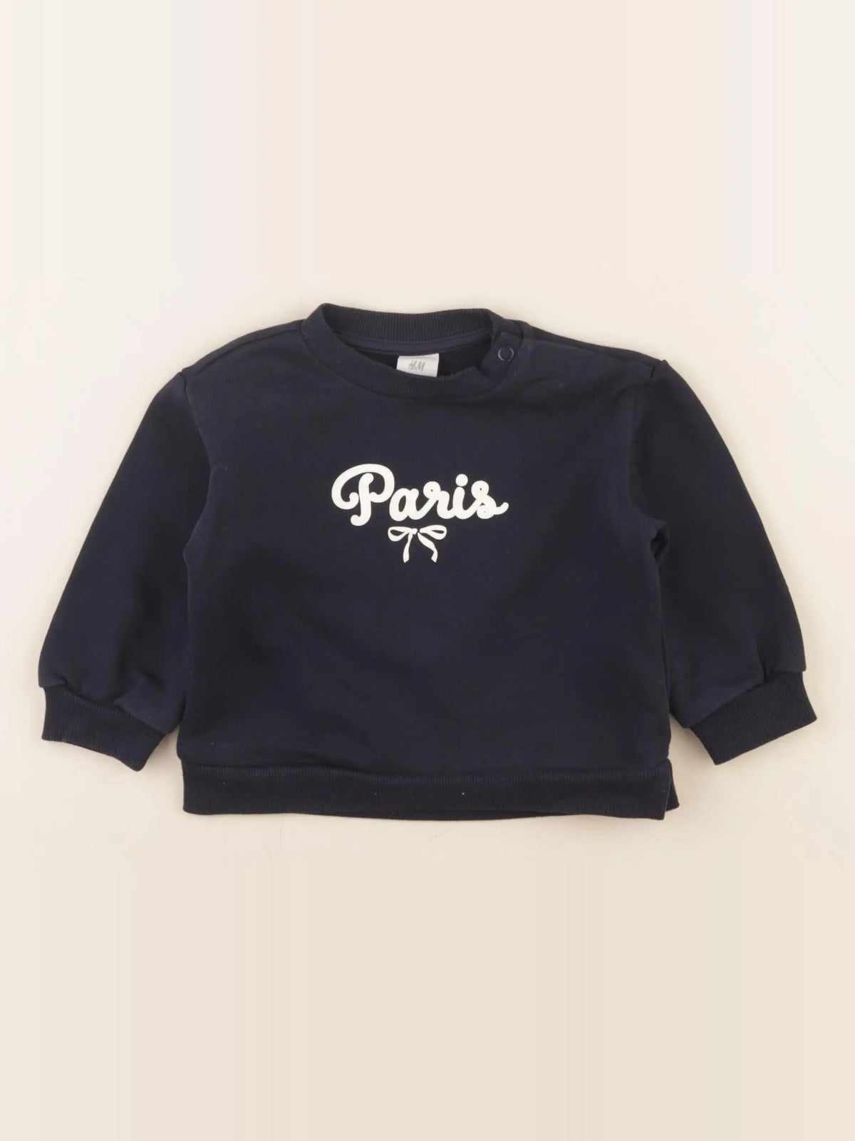 H&M - sweat bleu - 6/9 mois