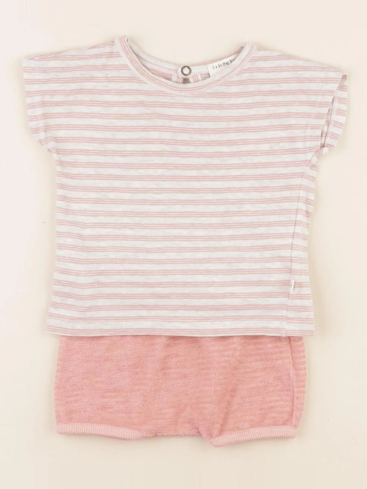 1+ In the family - ensemble rose, gris - 6 mois