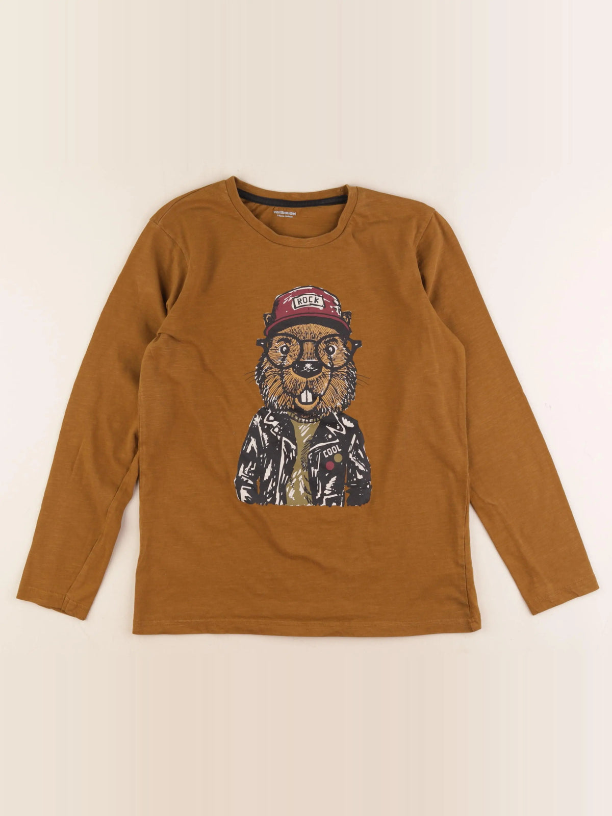 Vertbaudet - tee-shirt marron - 14 ans