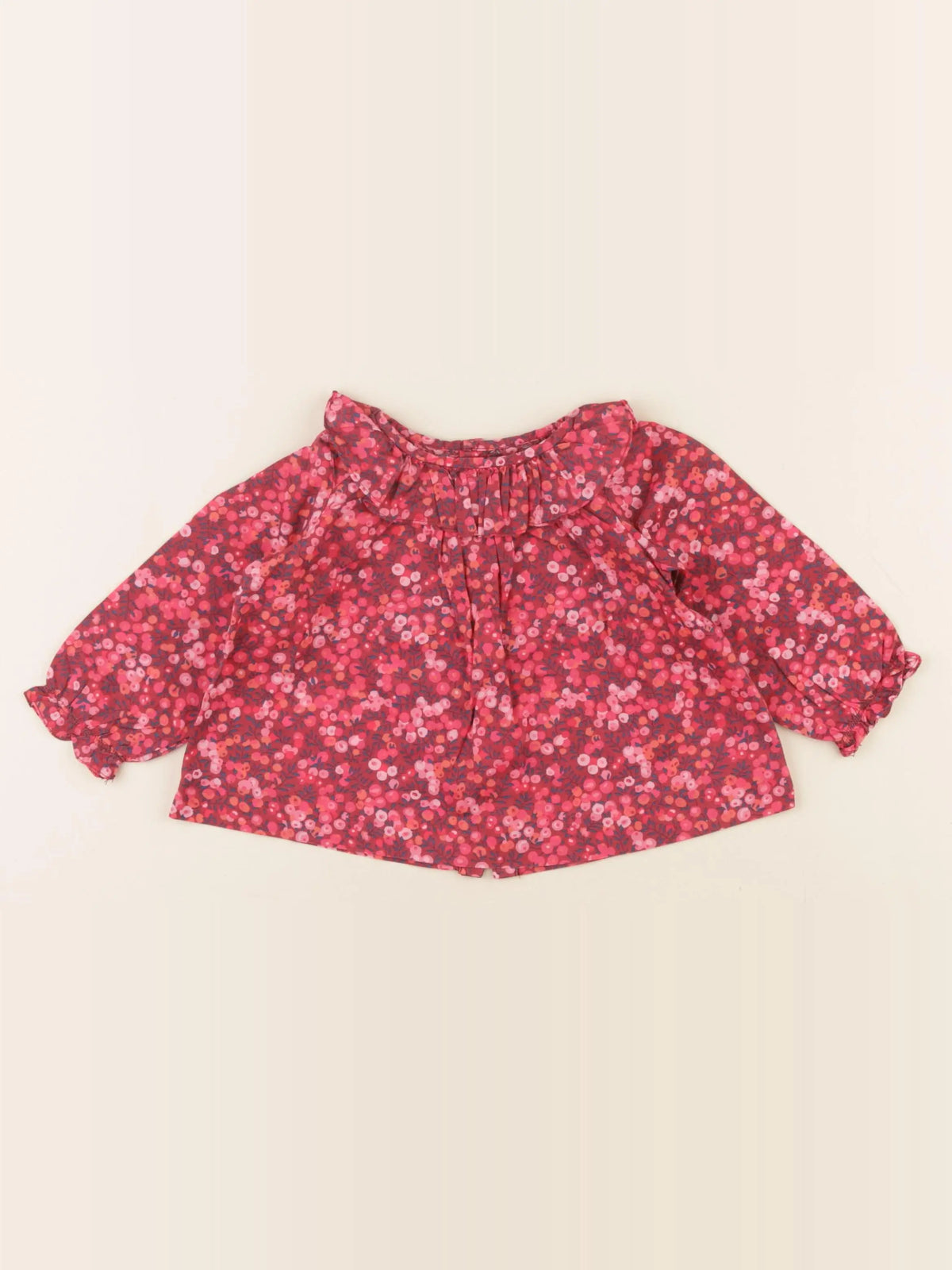 Jacadi - blouse liberty rouge - 12 mois