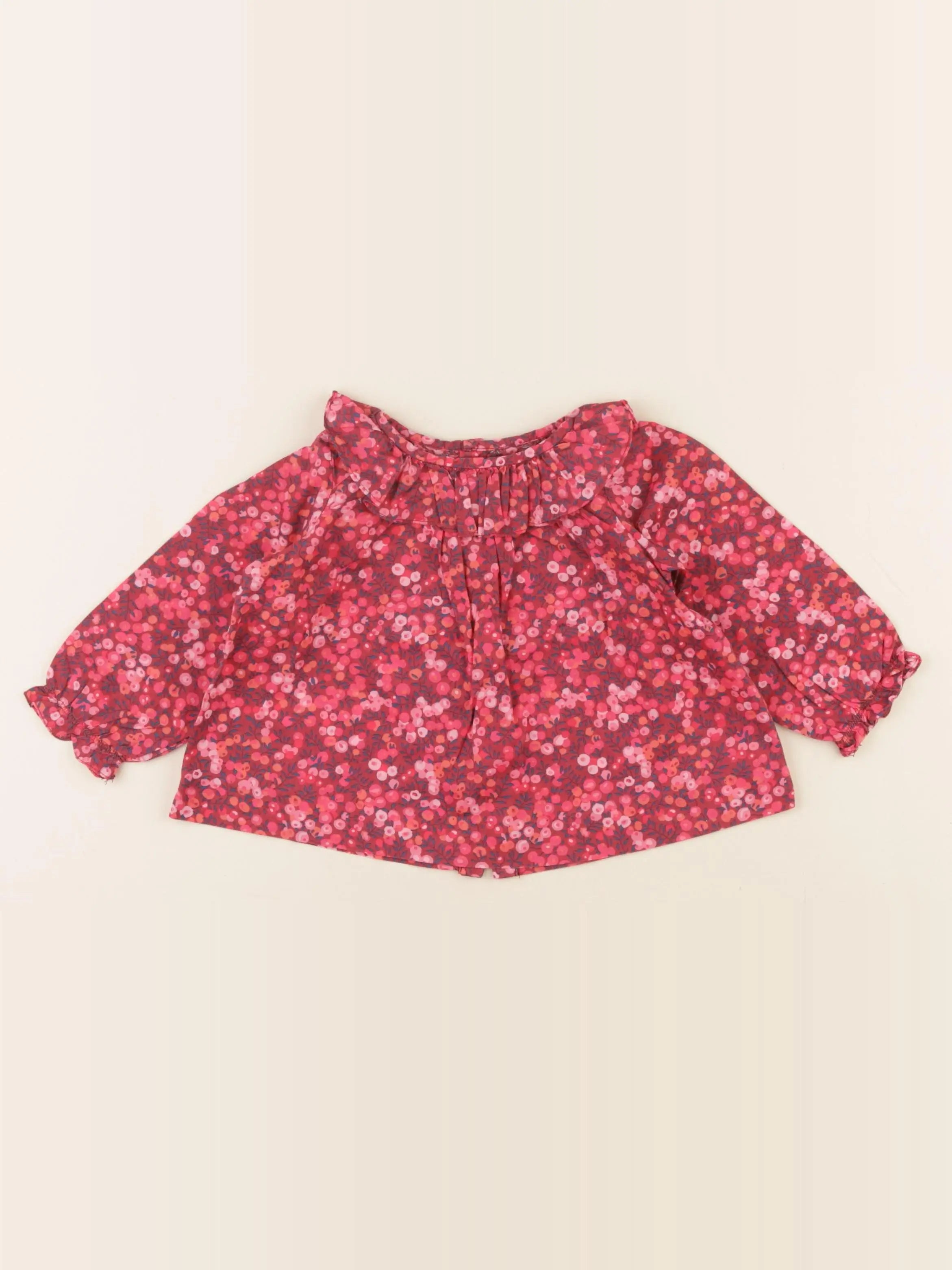 Jacadi - blouse liberty rouge - 12 mois
