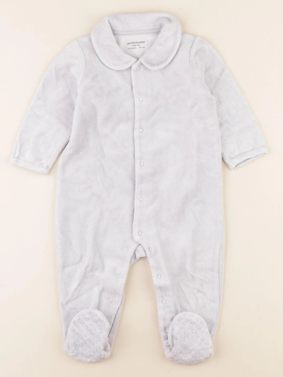Vertbaudet - pyjama velours bleu - 12 mois