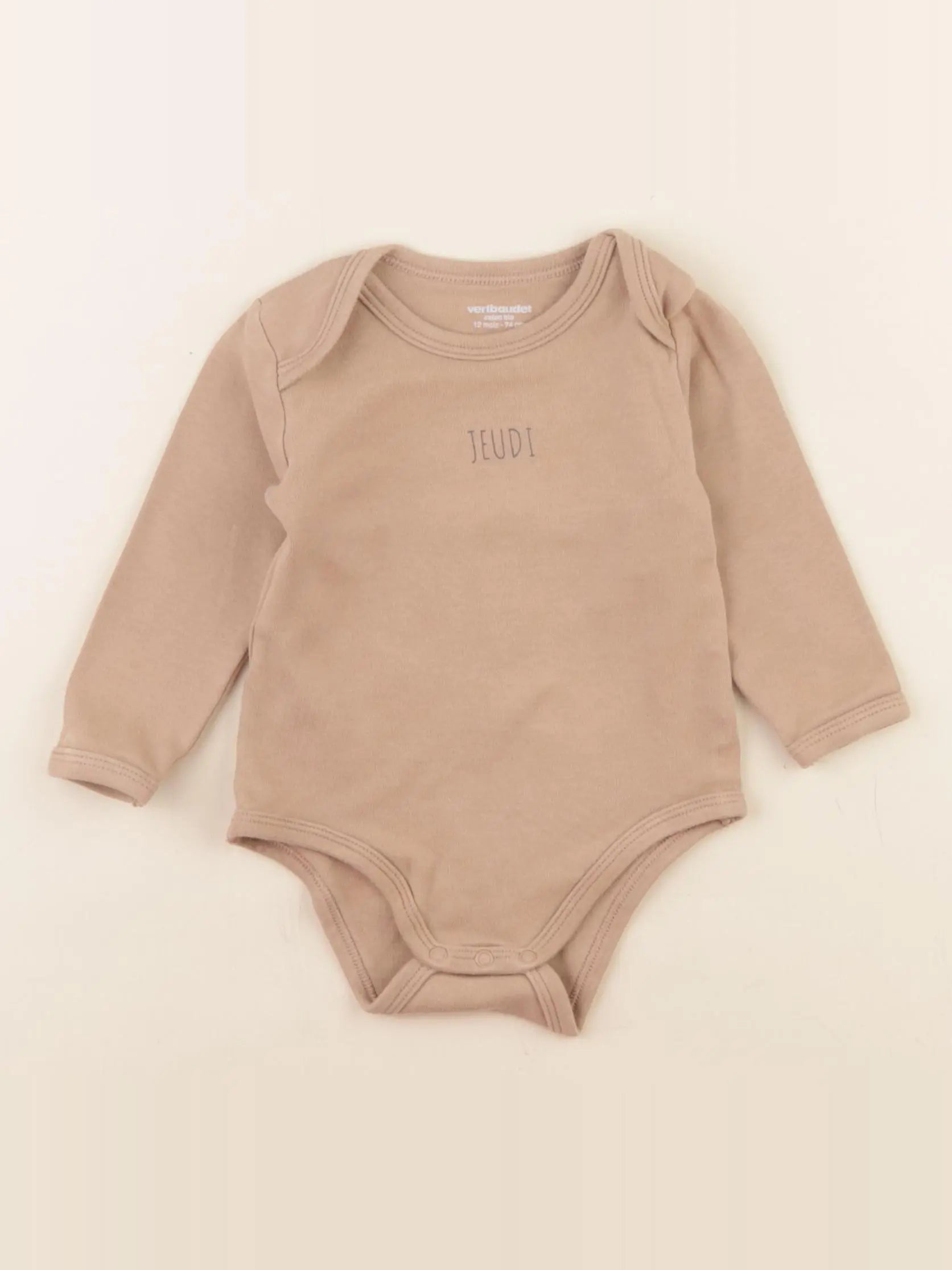 Vertbaudet - body marron - 12 mois