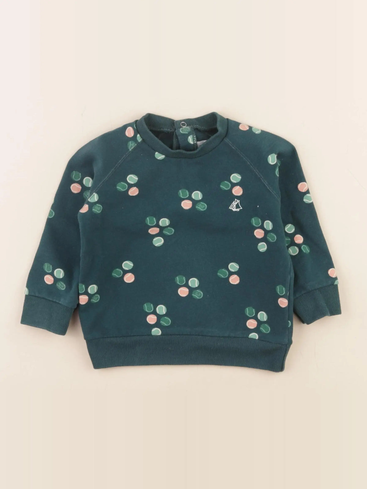 Petit Bateau - sweat vert - 12 mois