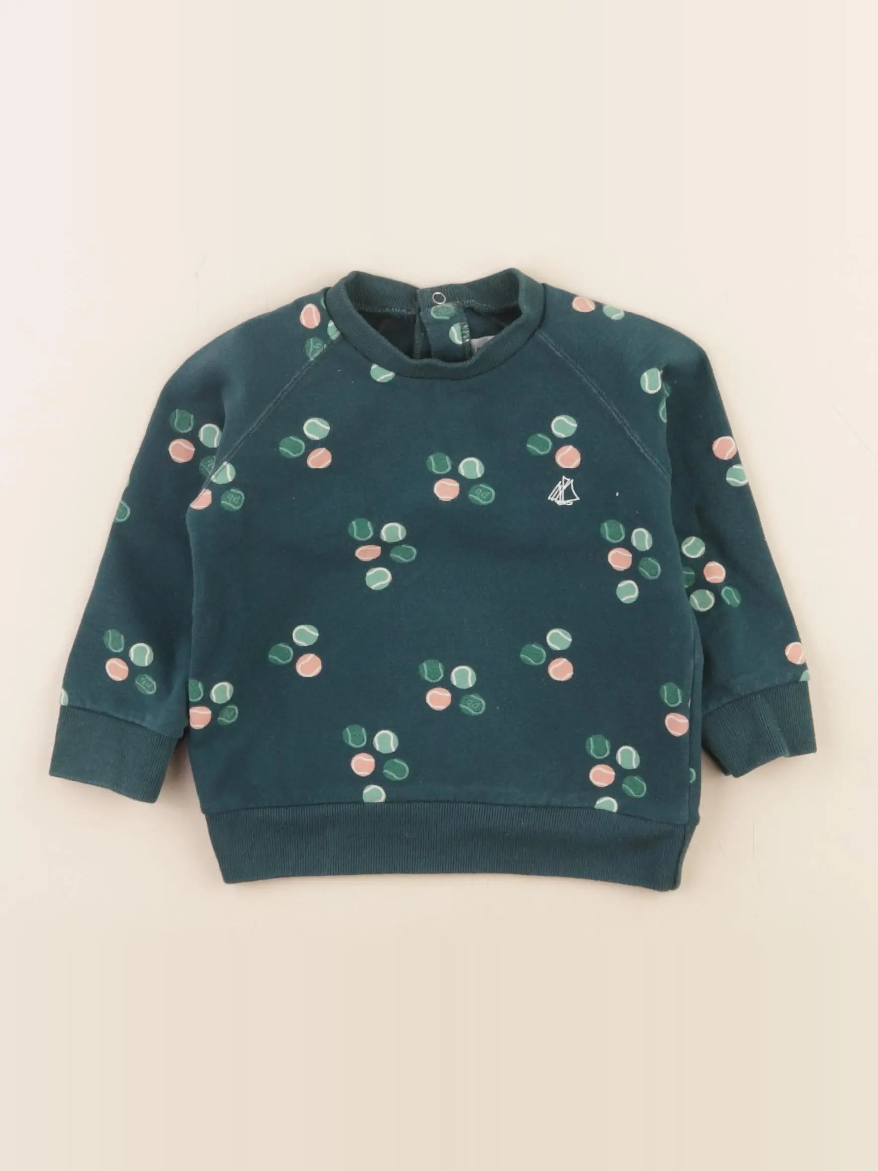 Petit Bateau - sweat vert - 12 mois