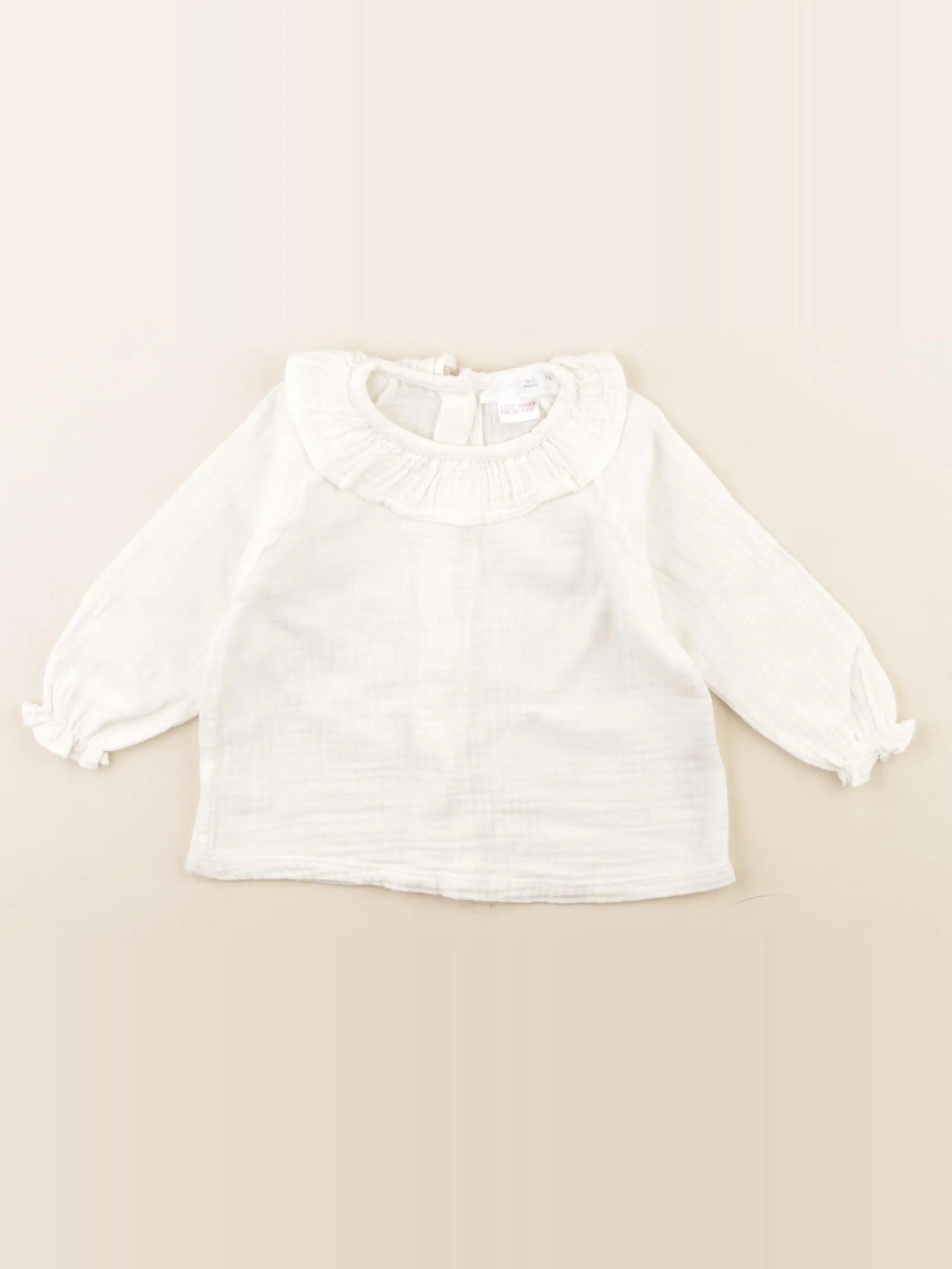 Zara - blouse beige - 6/9 mois