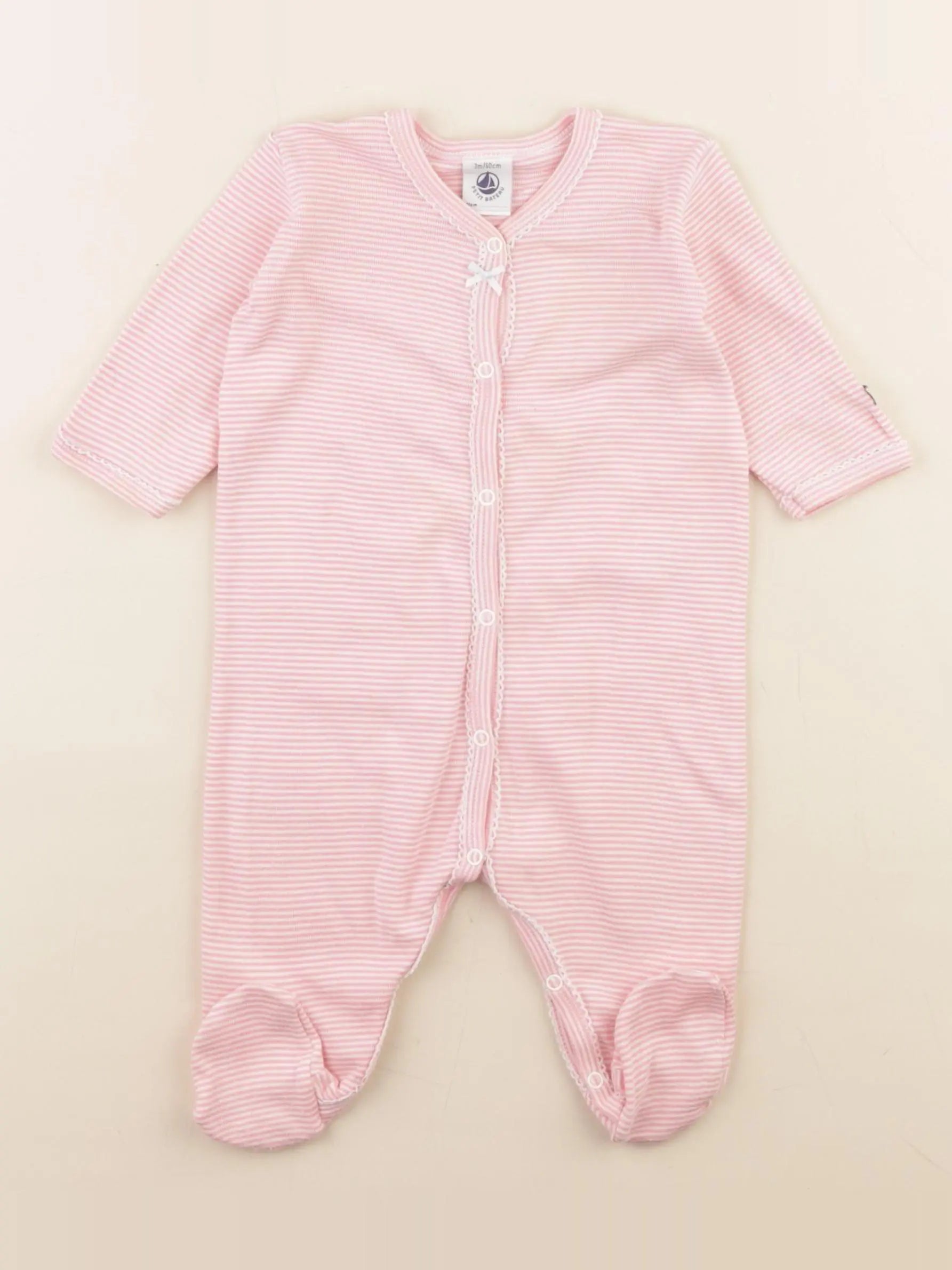 Petit Bateau - pyjama coton rose - 3 mois