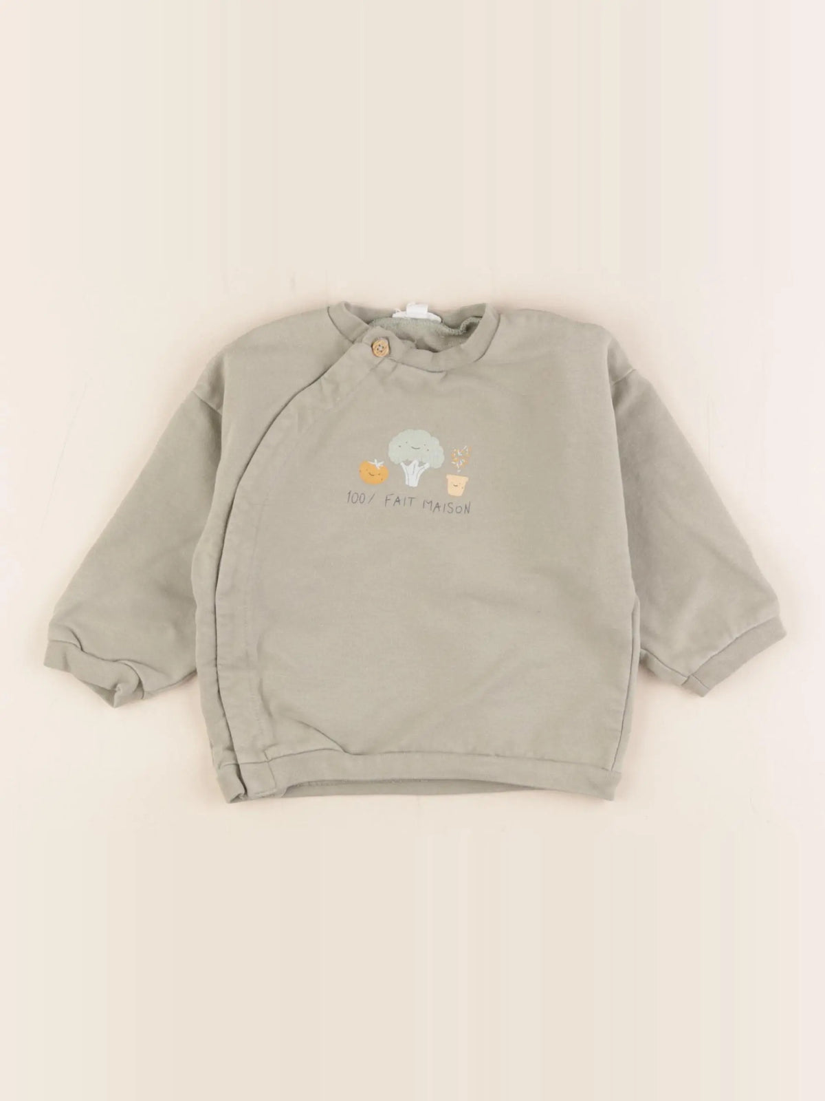 Vertbaudet - sweat vert - 12 mois
