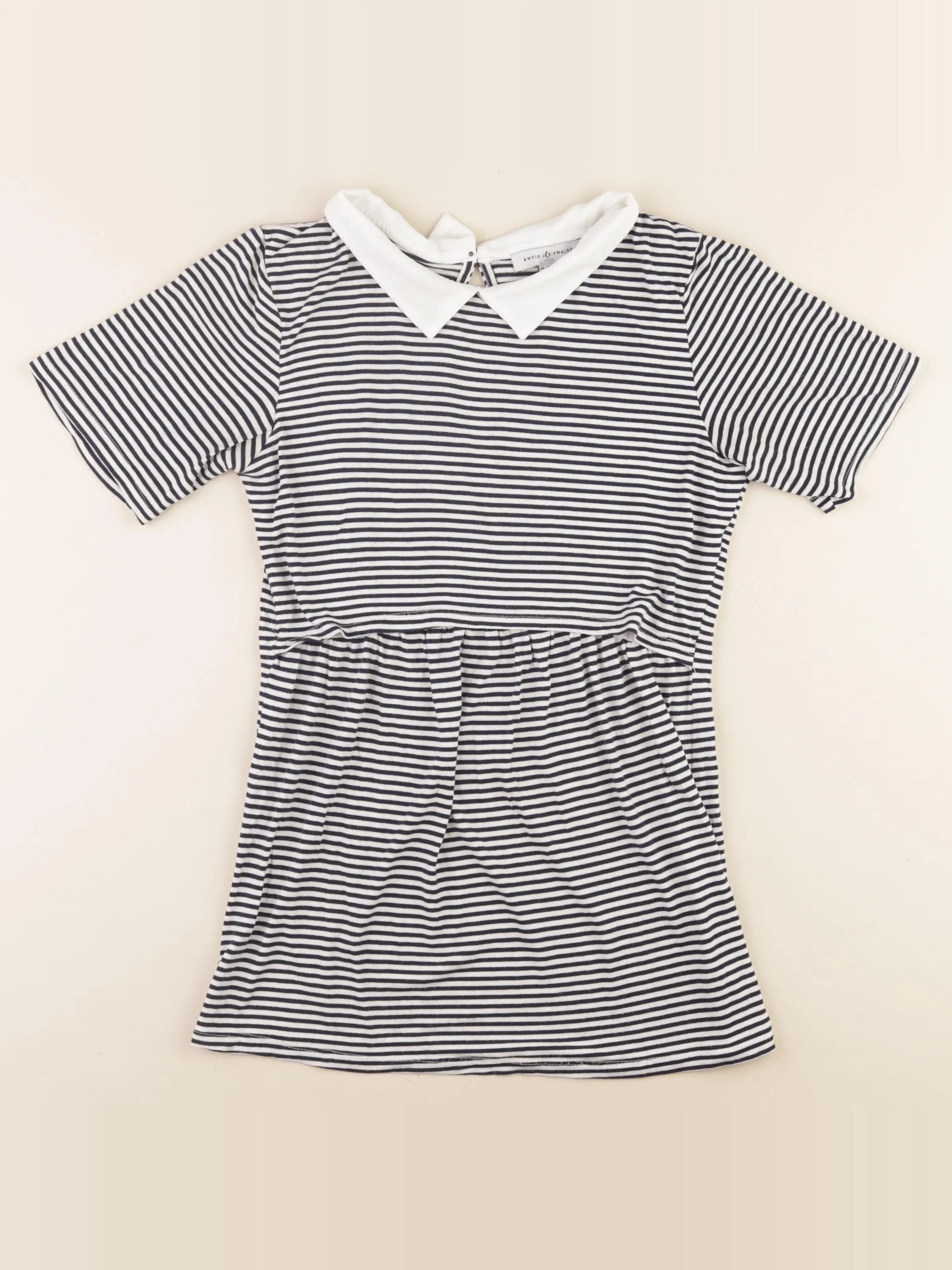 Envie de fraise - tee-shirt allaitement bleu, blanc - 36 à 38