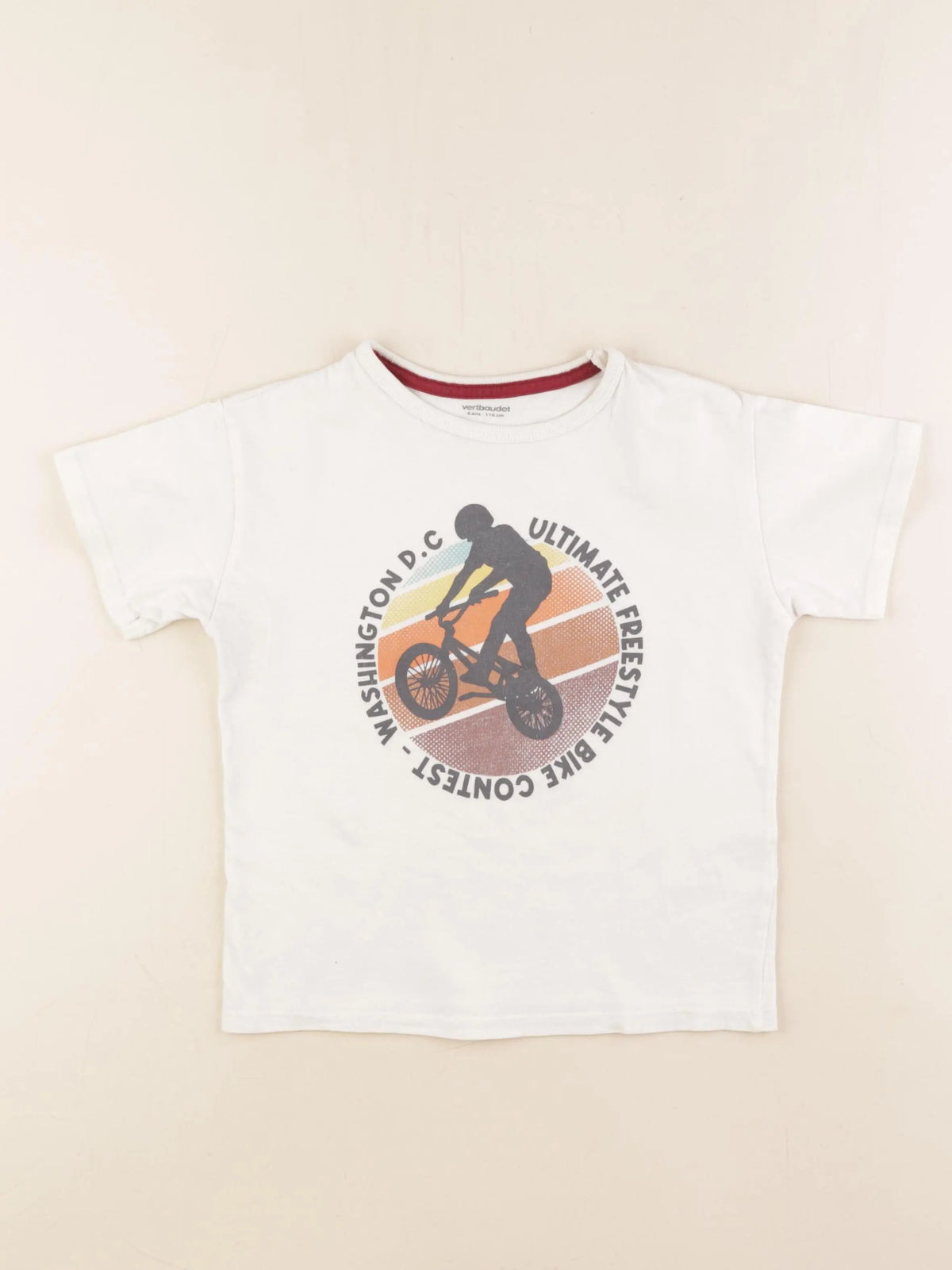 Vertbaudet - tee-shirt blanc - 6 ans