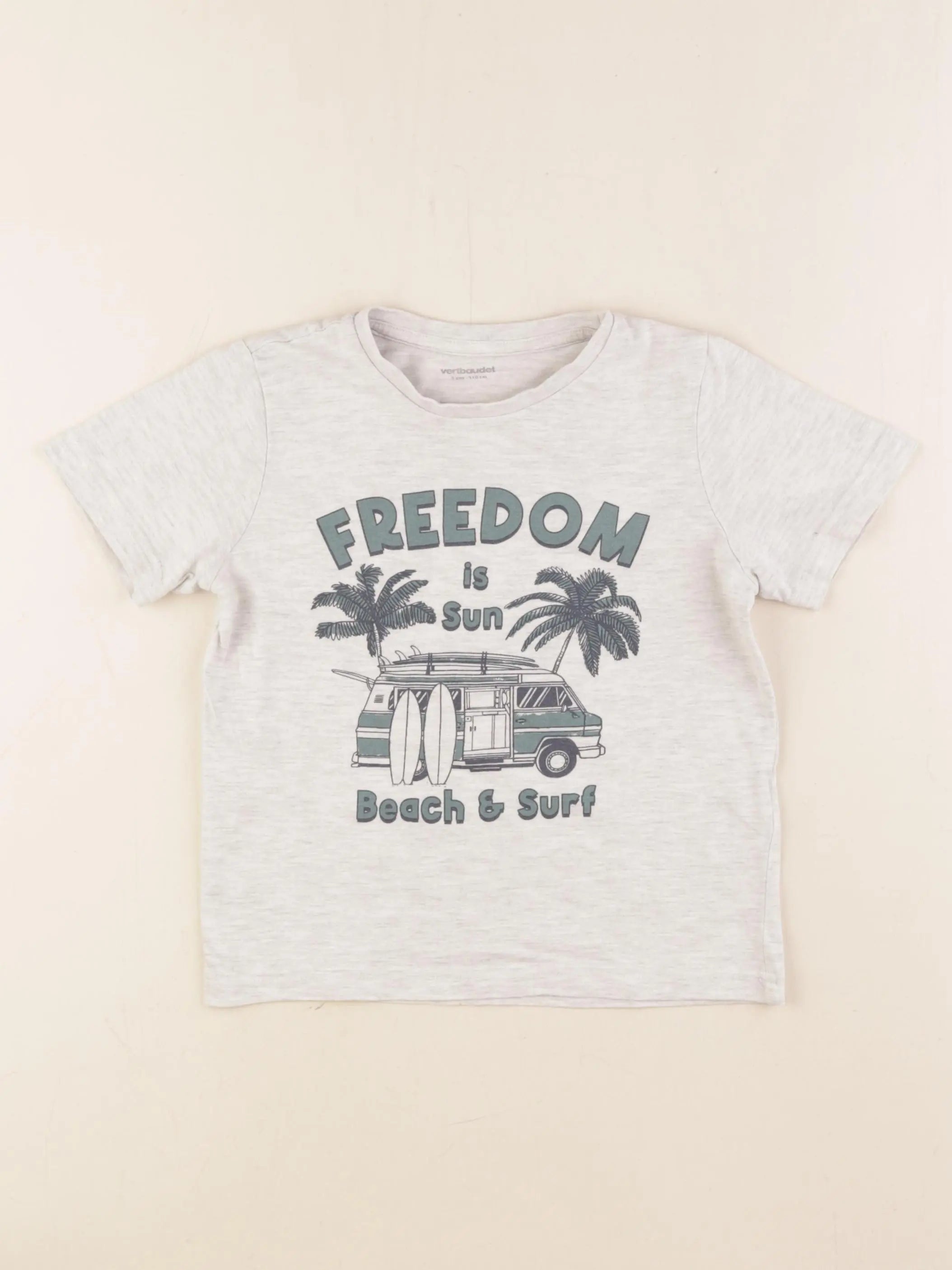 Vertbaudet - tee-shirt gris - 5 ans