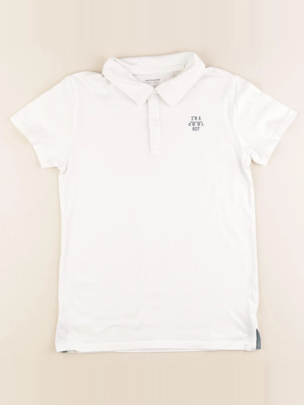 Vertbaudet - polo blanc - 9 ans