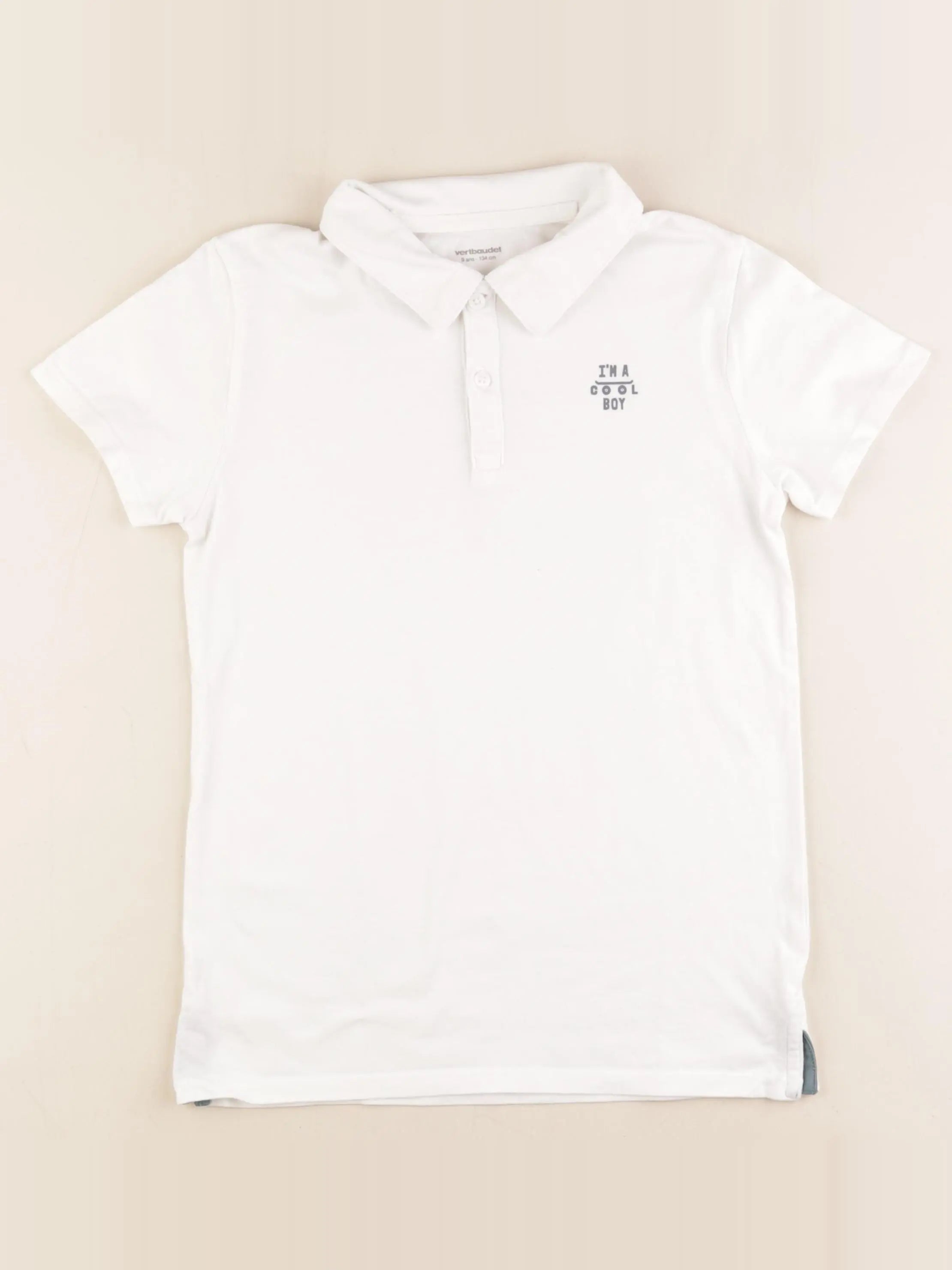 Vertbaudet - polo blanc - 9 ans