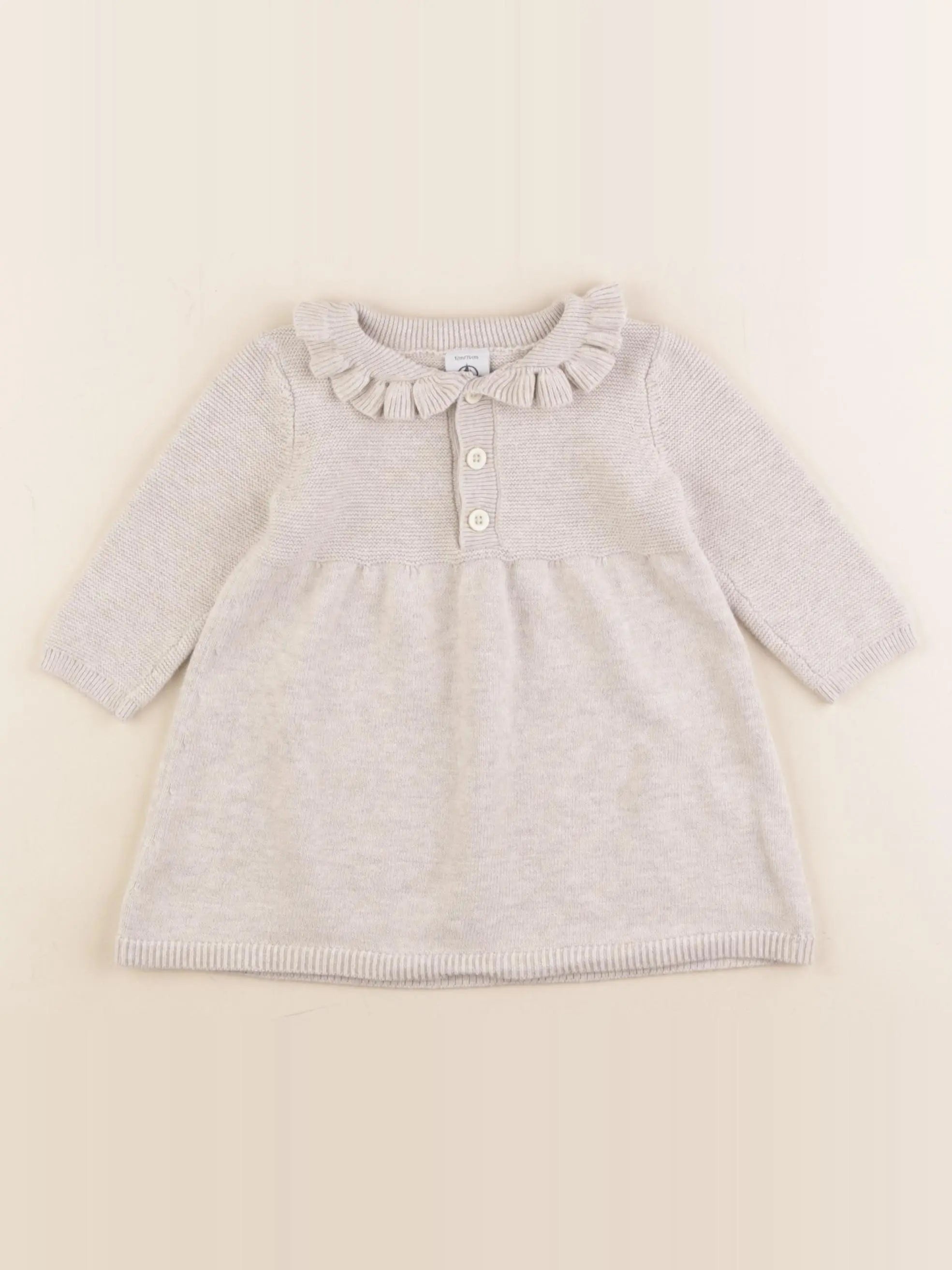 Petit Bateau - robe beige - 12 mois