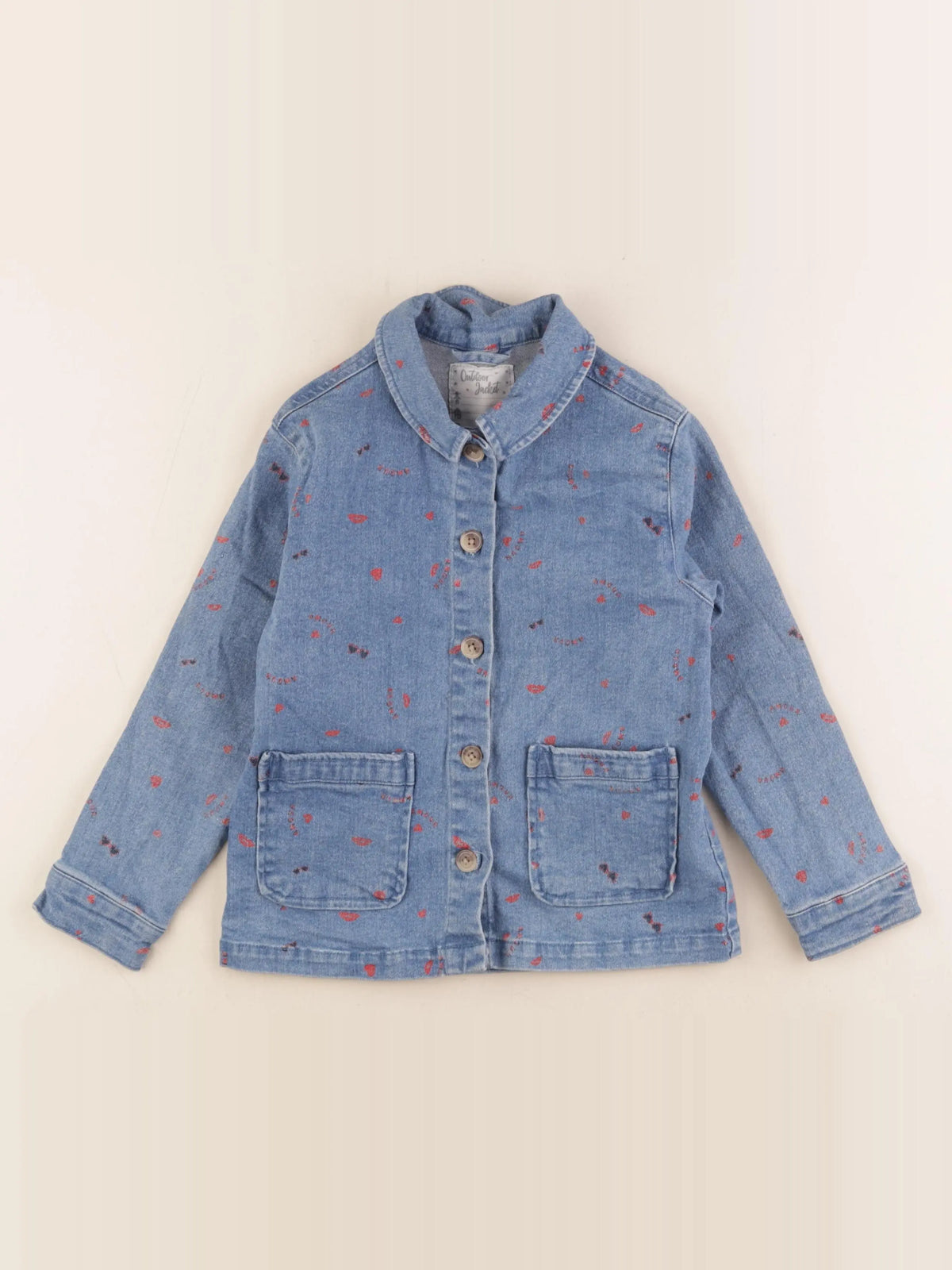 Vertbaudet - veste bleu, rouge - 7 ans