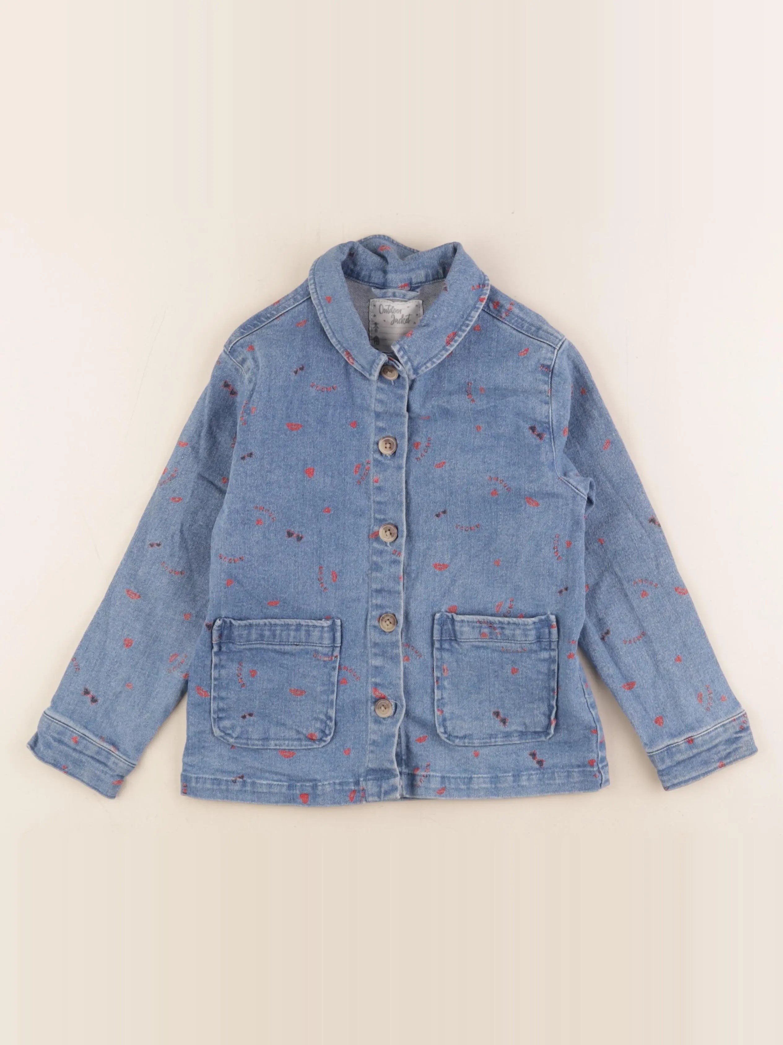 Vertbaudet - veste bleu, rouge - 7 ans