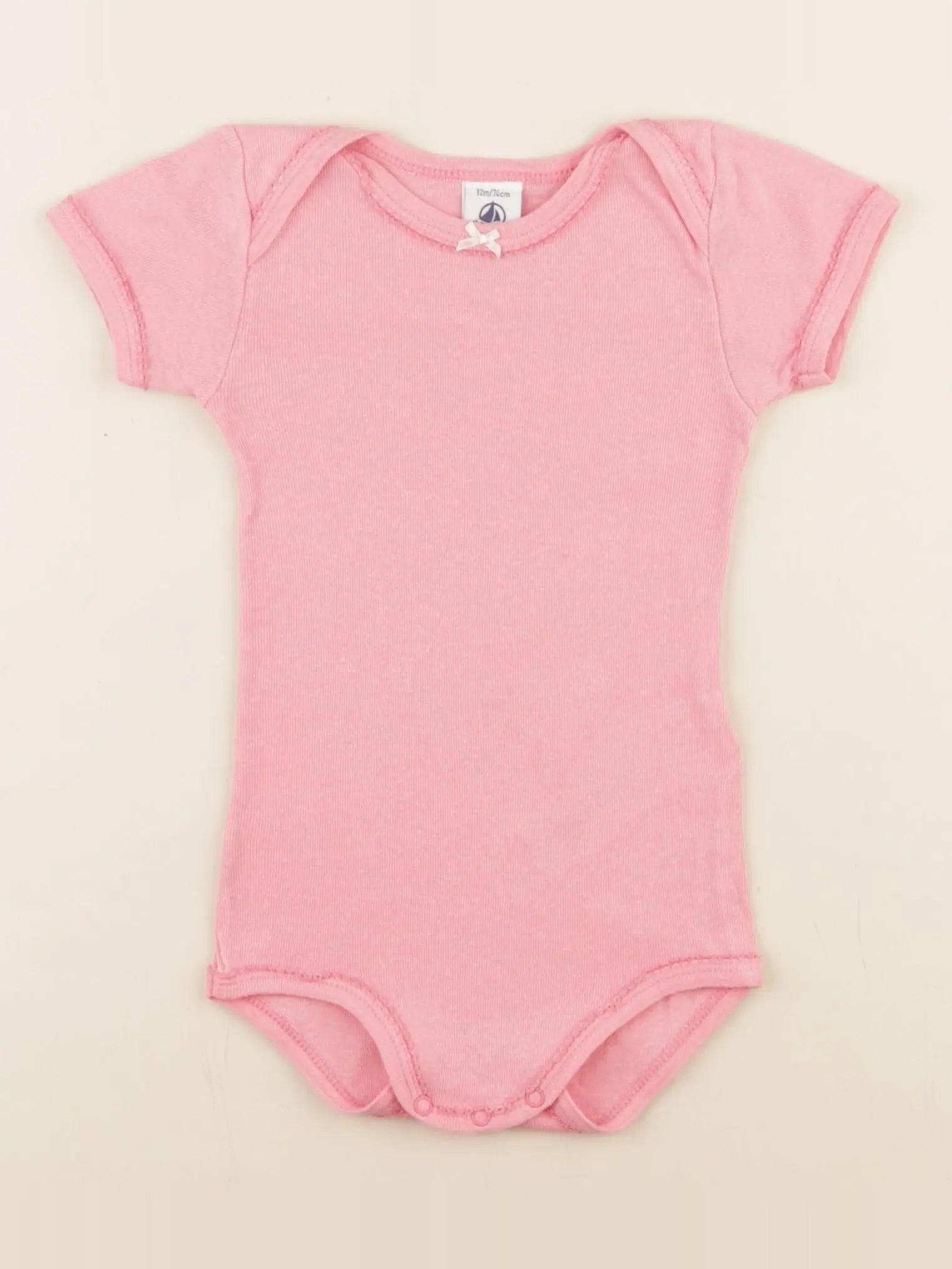 Petit Bateau - body rose - 12 mois
