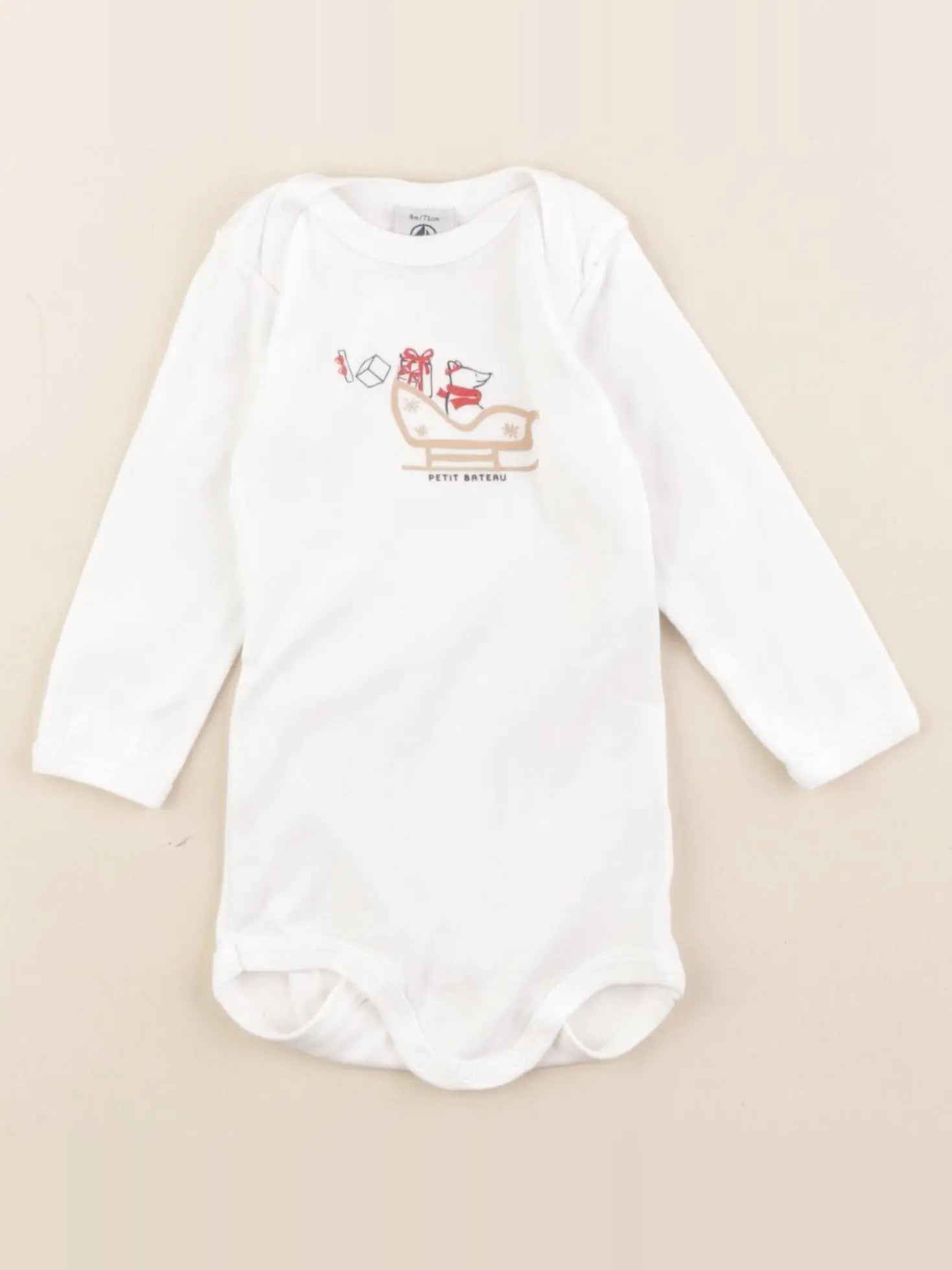 Petit Bateau - body blanc - 9 mois
