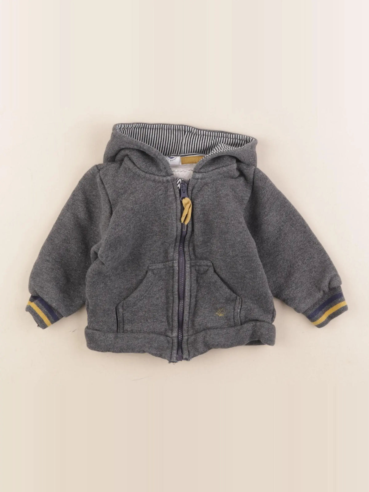 Petit Bateau - sweat gris - 12 mois