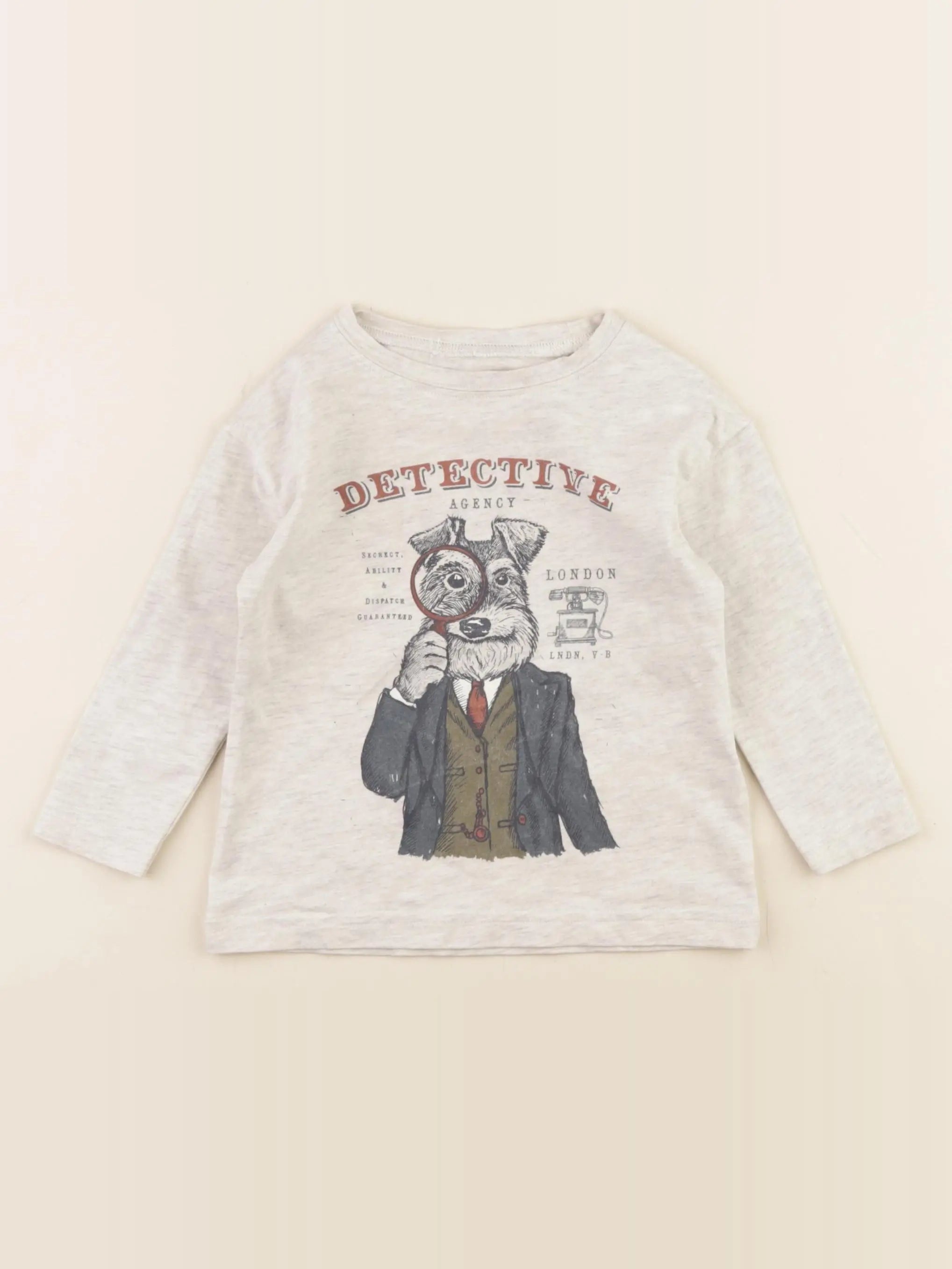 Vertbaudet - tee-shirt beige - 2 ans