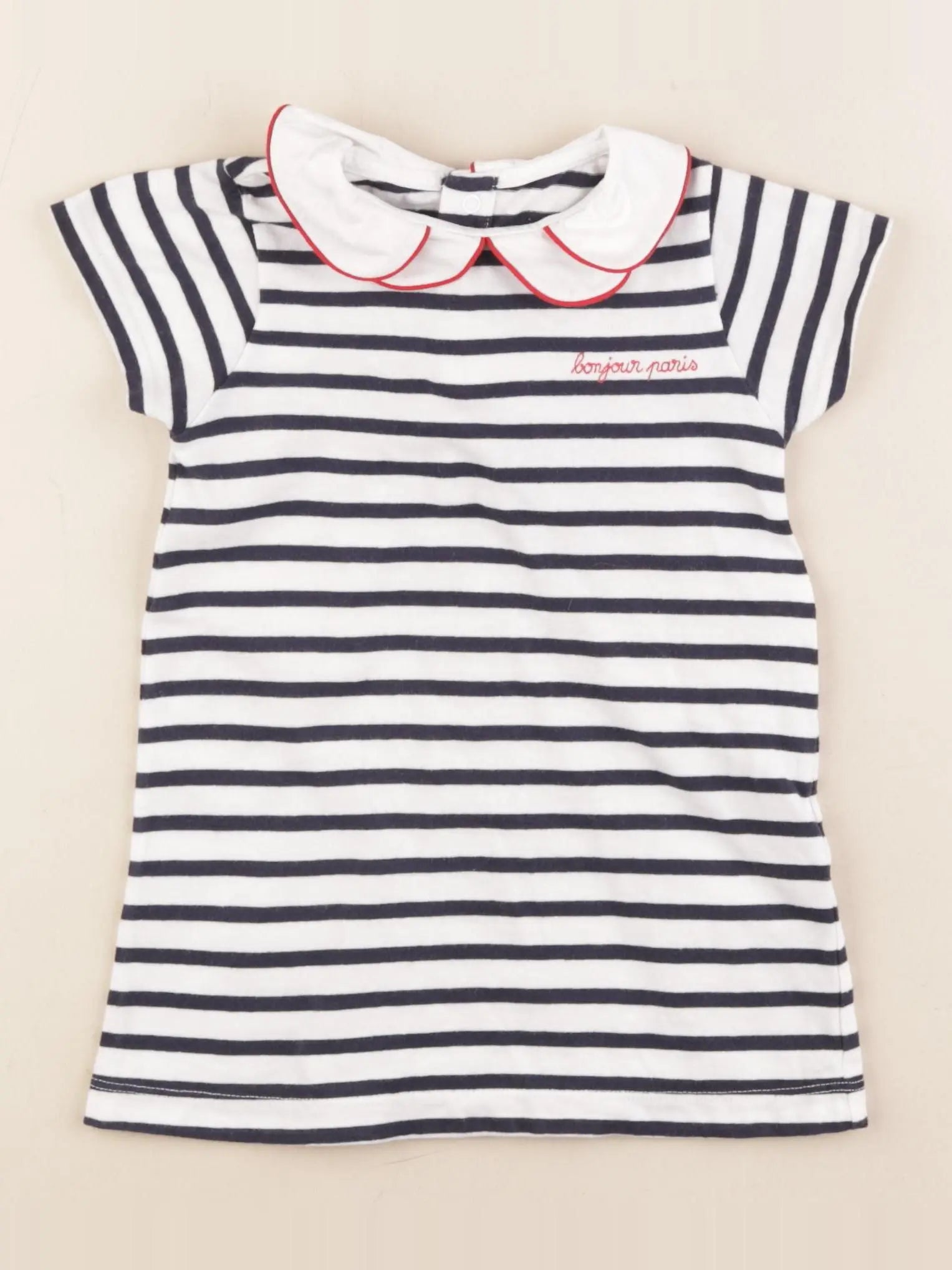 Jacadi - robe blanc, bleu - 24 mois