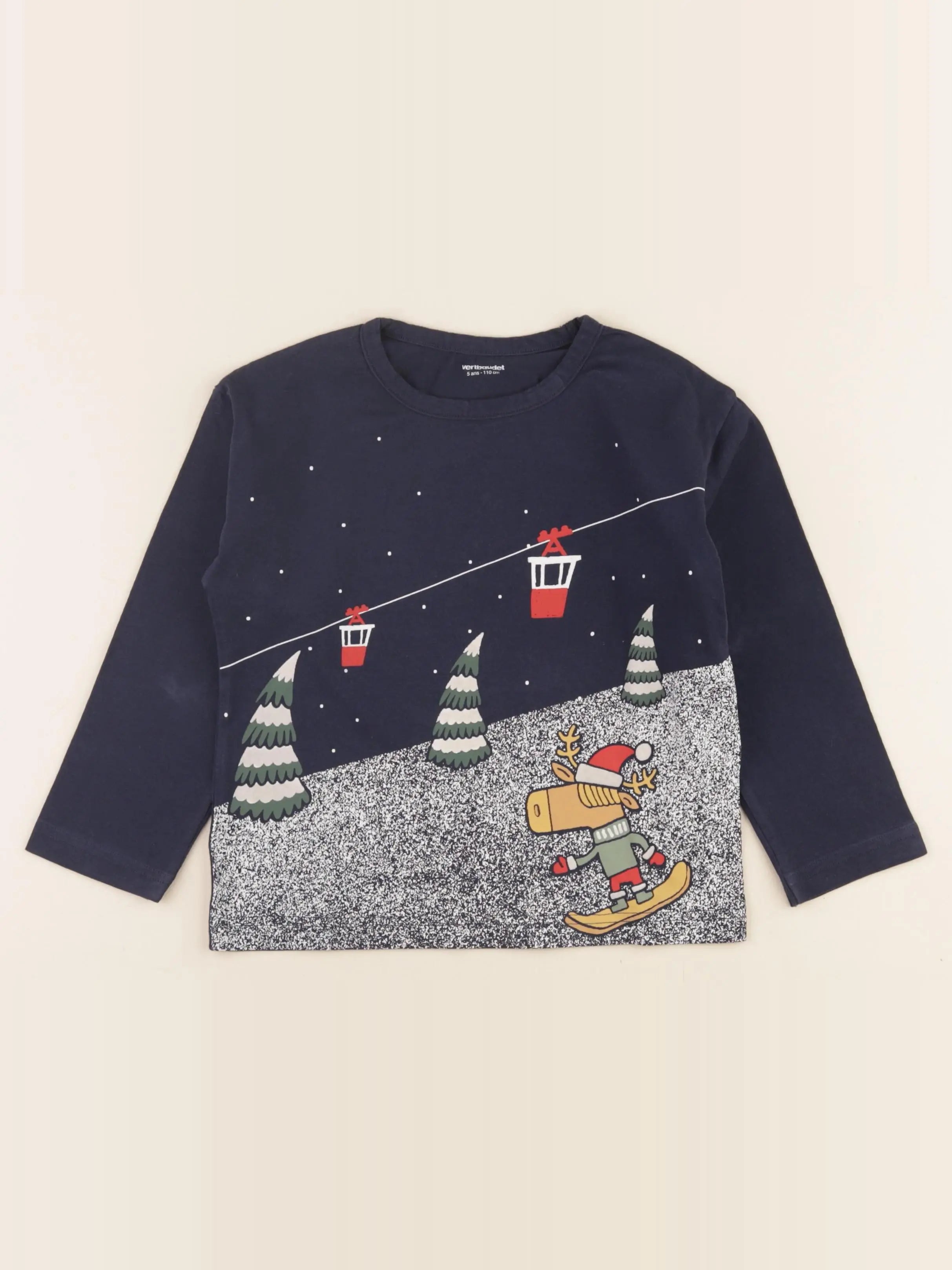 Vertbaudet - tee-shirt bleu - 5 ans