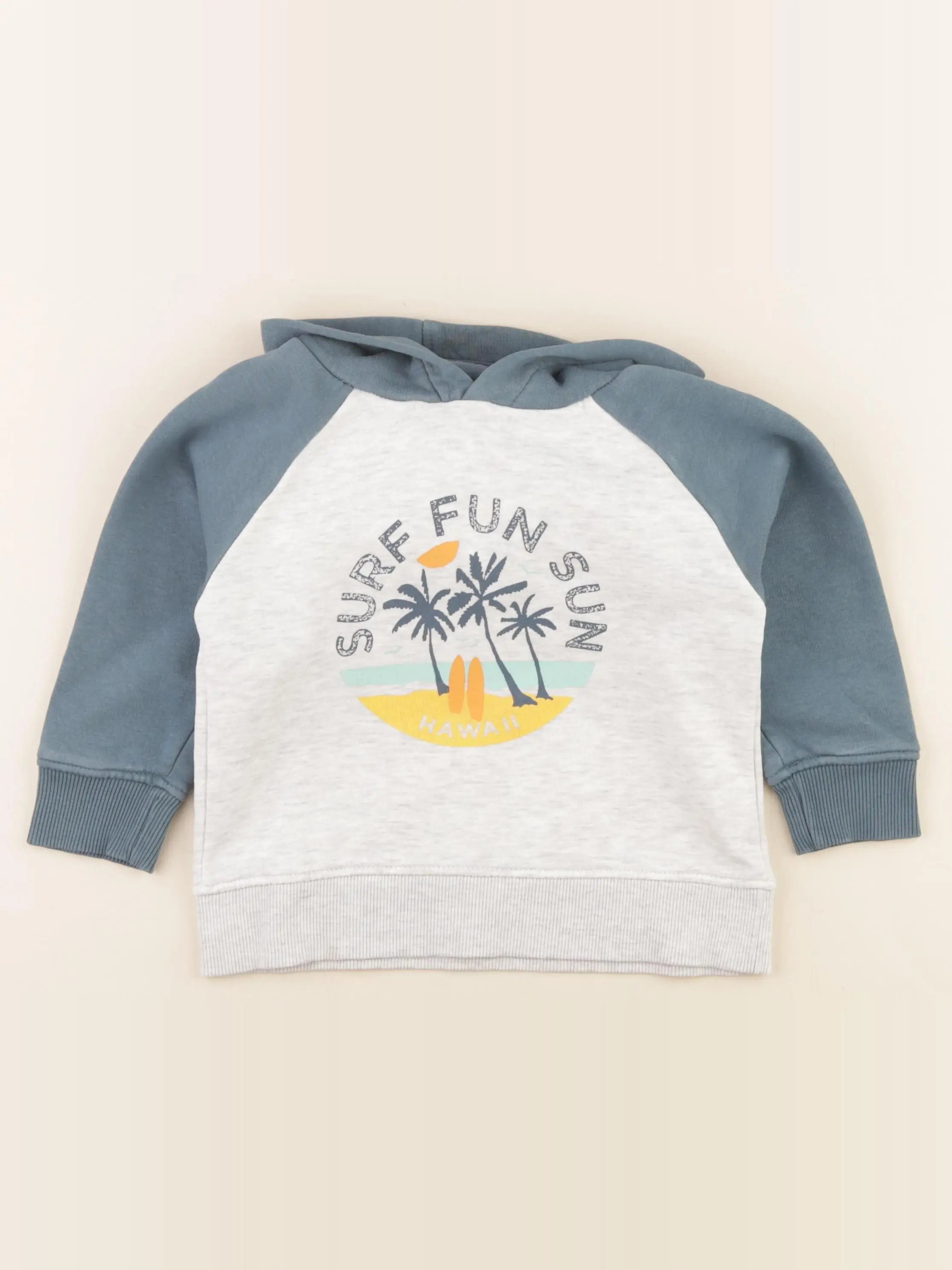 Vertbaudet - sweat bleu, blanc - 4 ans