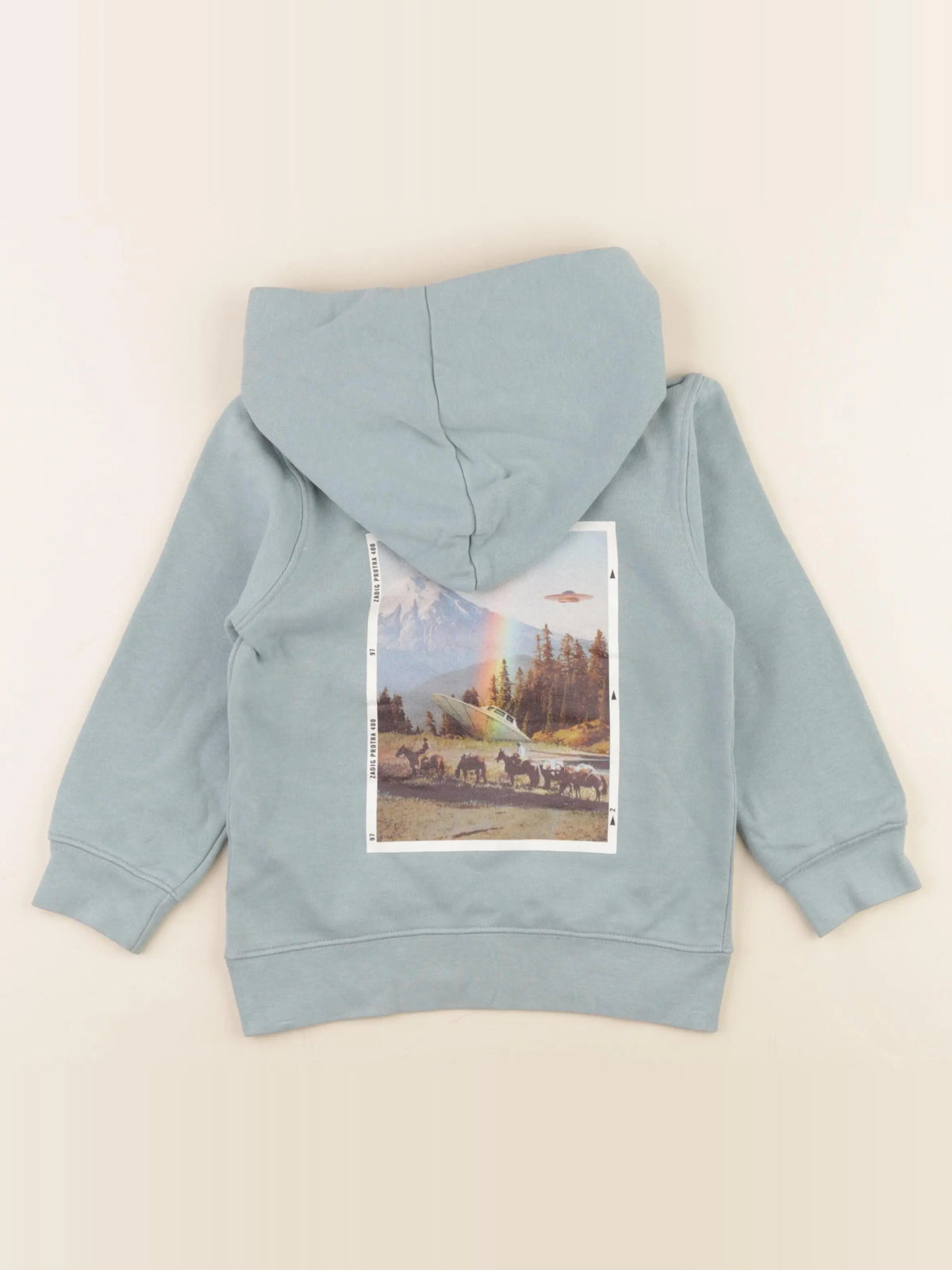 Zadig & Voltaire - sweat imprimé au dos bleu - 4 ans