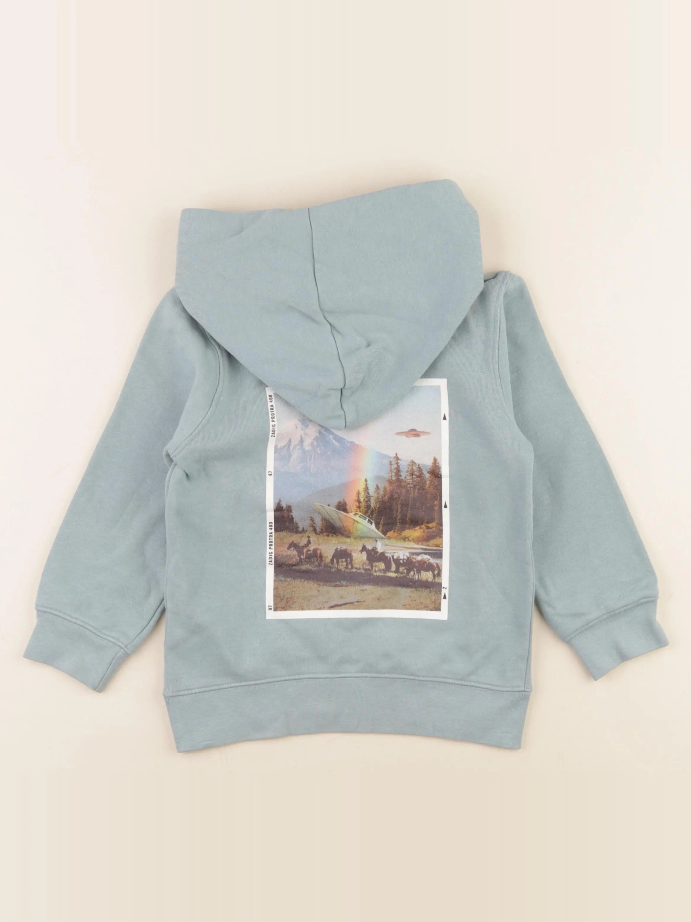 Zadig & Voltaire - sweat imprimé au dos bleu - 4 ans