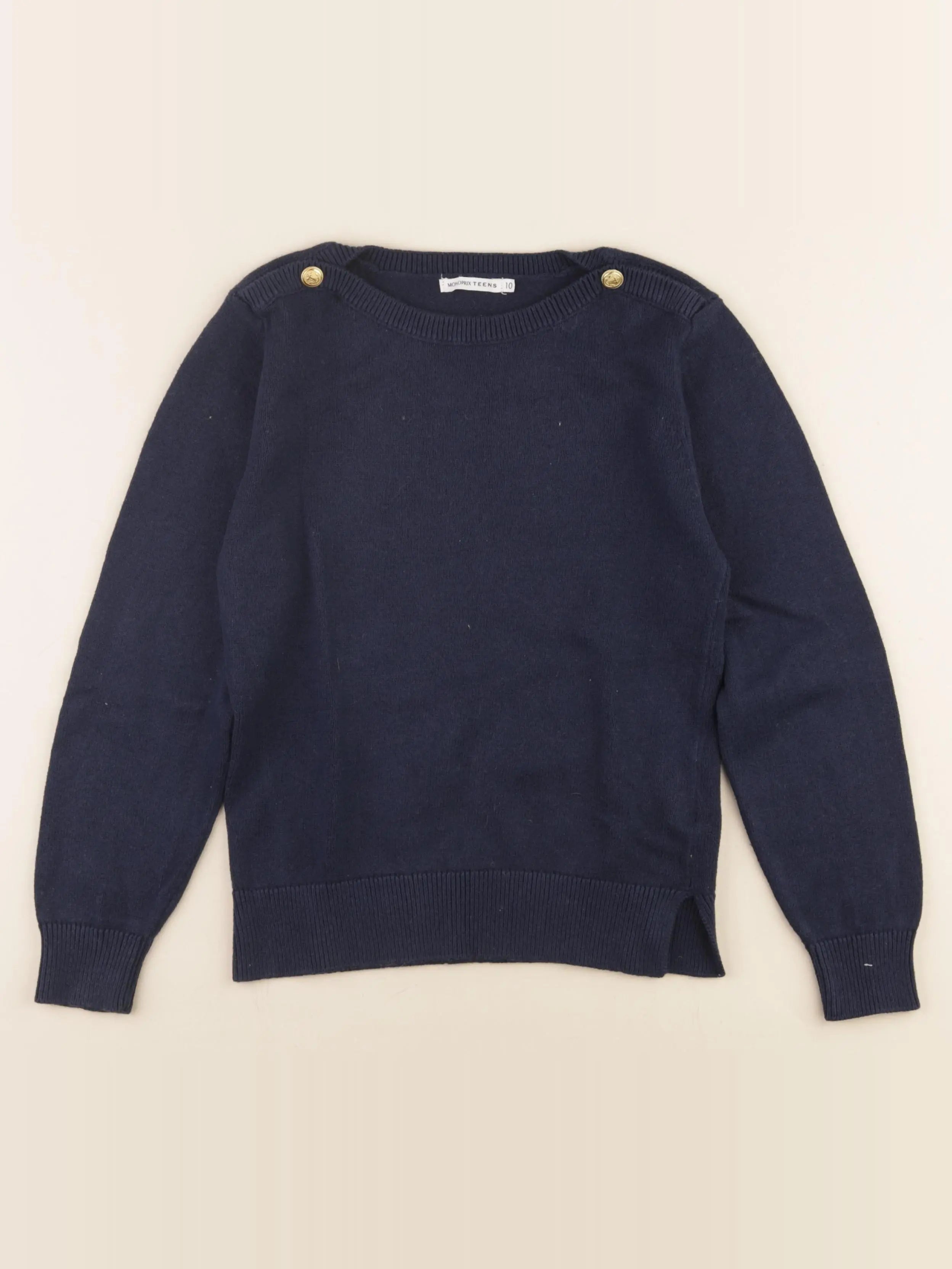 Monoprix - pull bleu - 10 ans