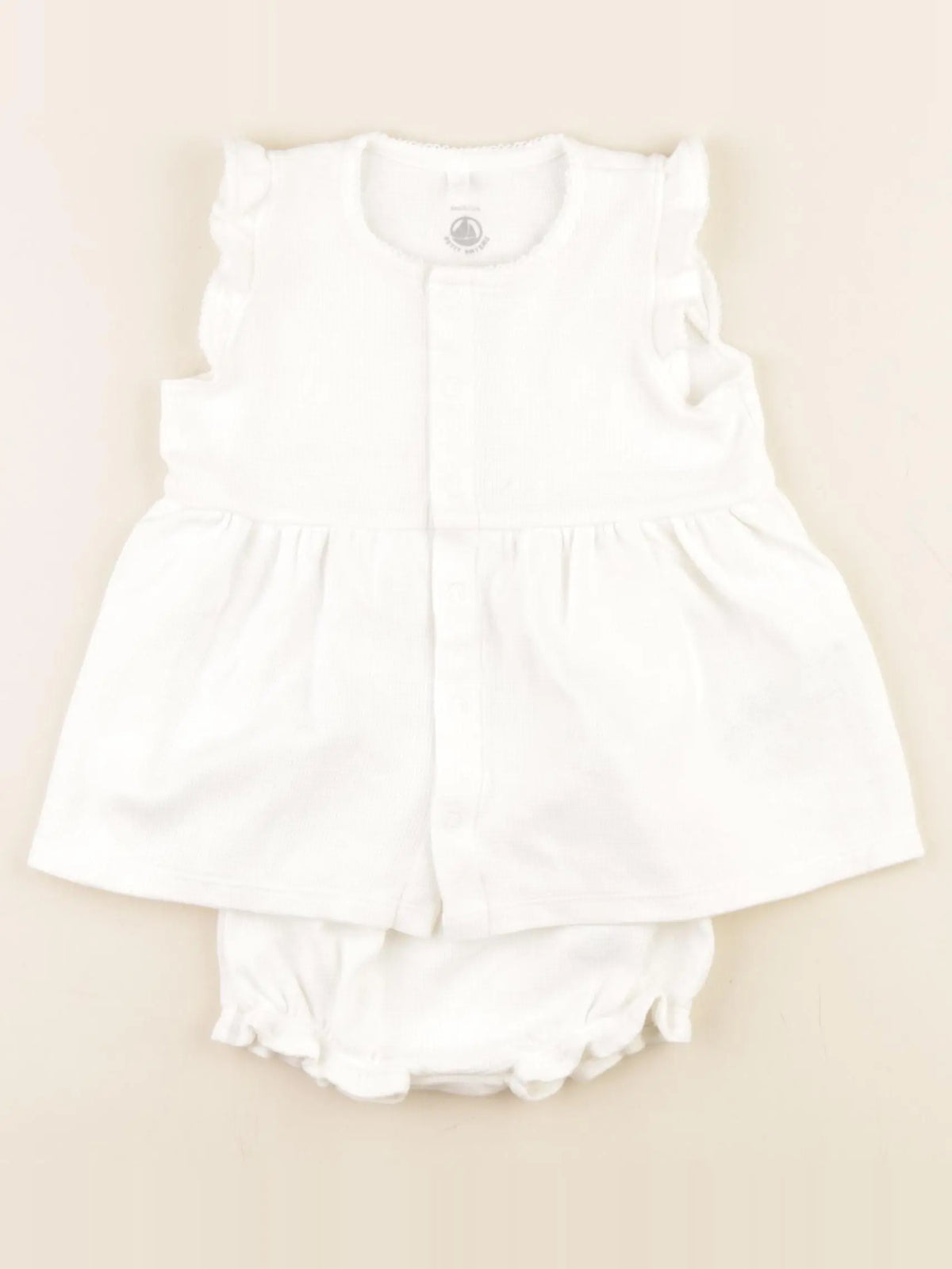 Petit Bateau - robe blanc - 6 mois