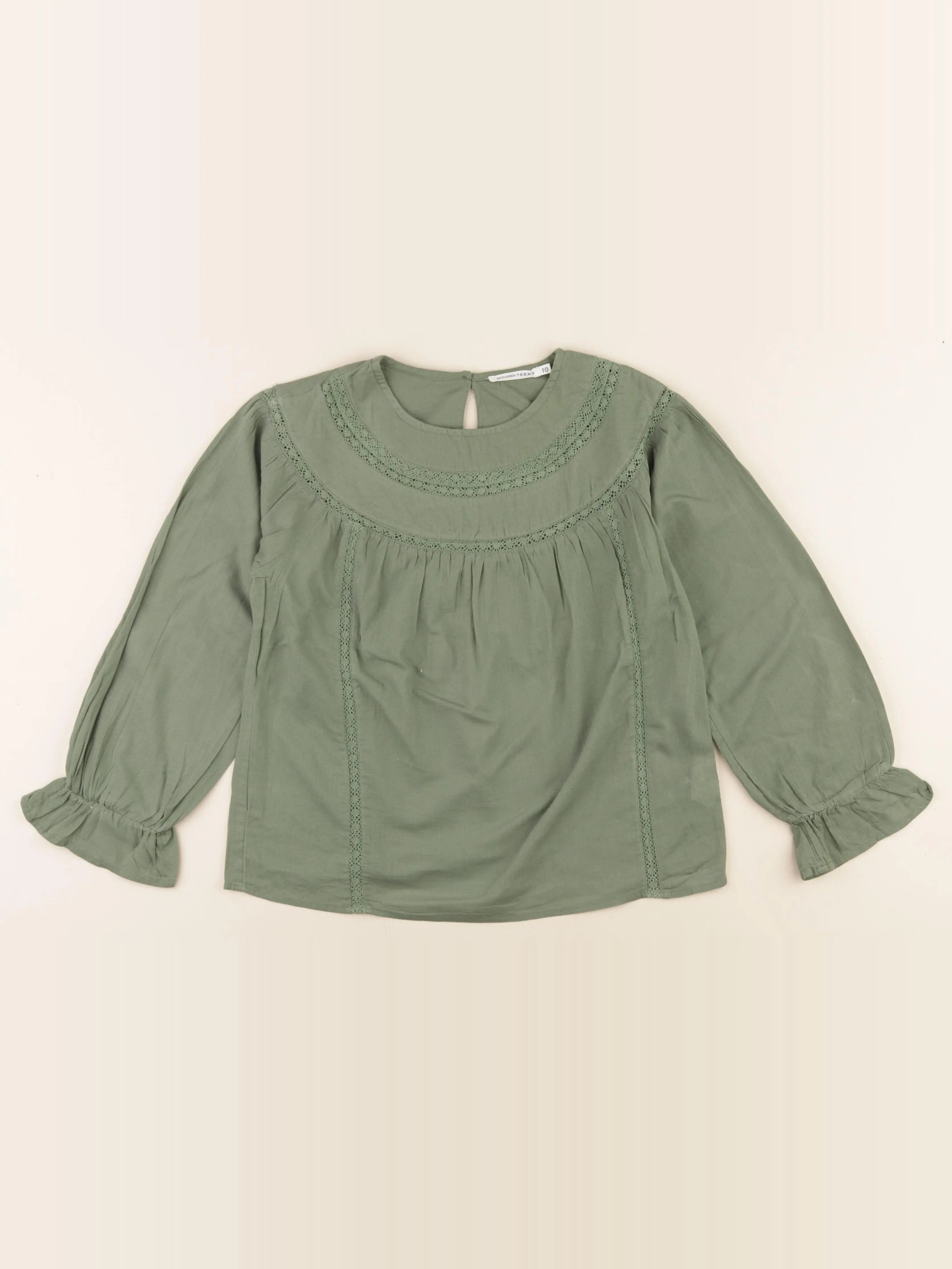 Monoprix - blouse vert - 10 ans