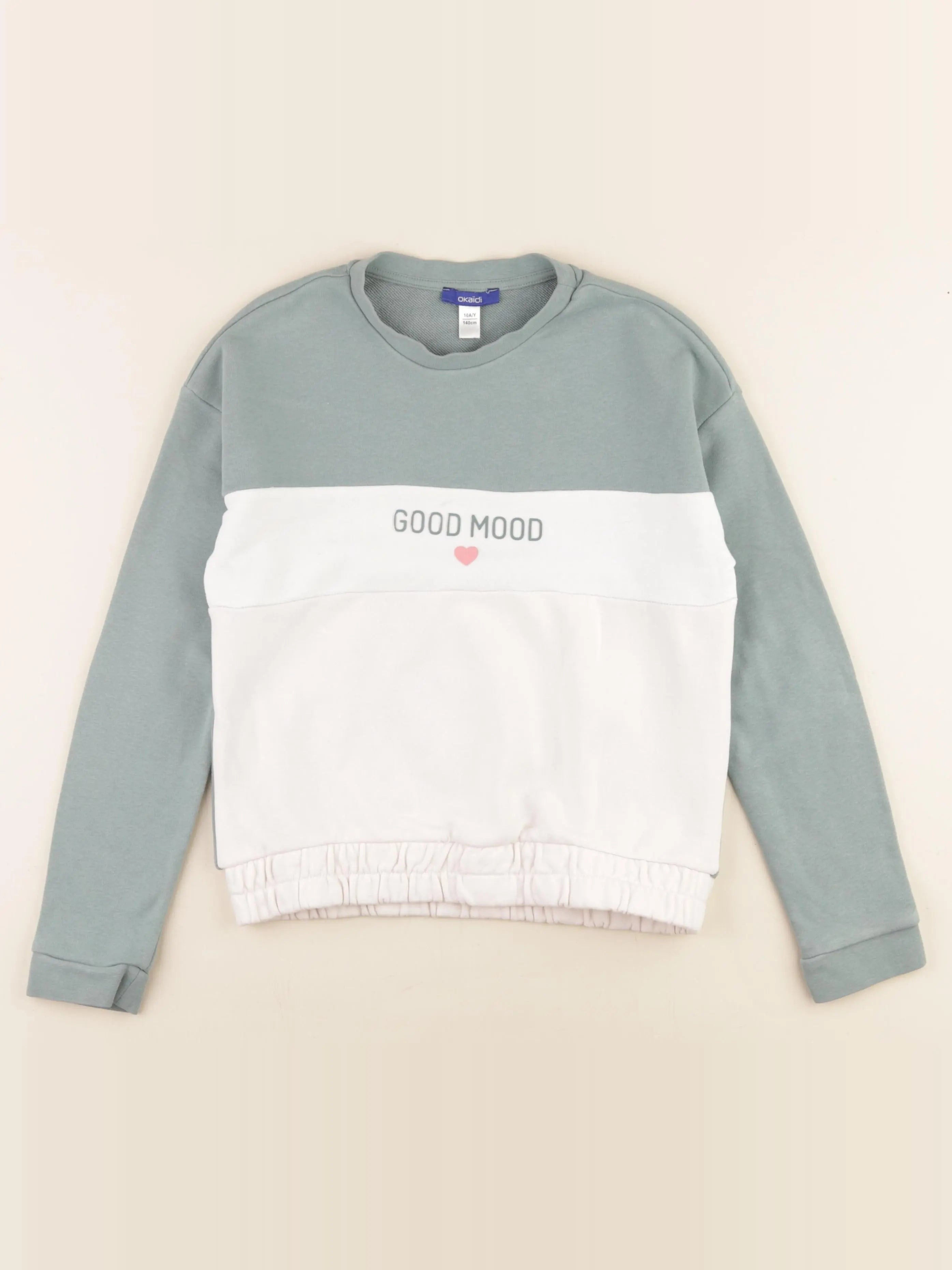 Okaidi - sweat vert, rose - 10 ans