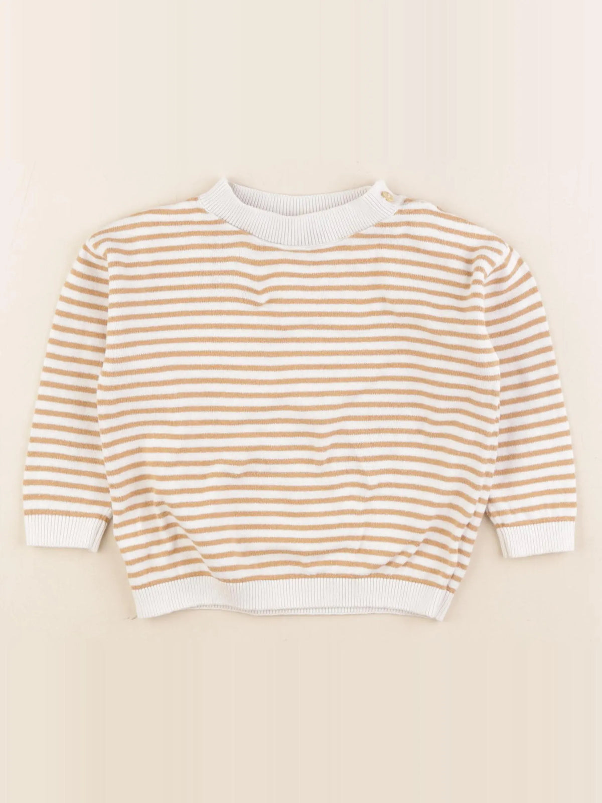 H&M - pull beige, marron - 9/12 mois
