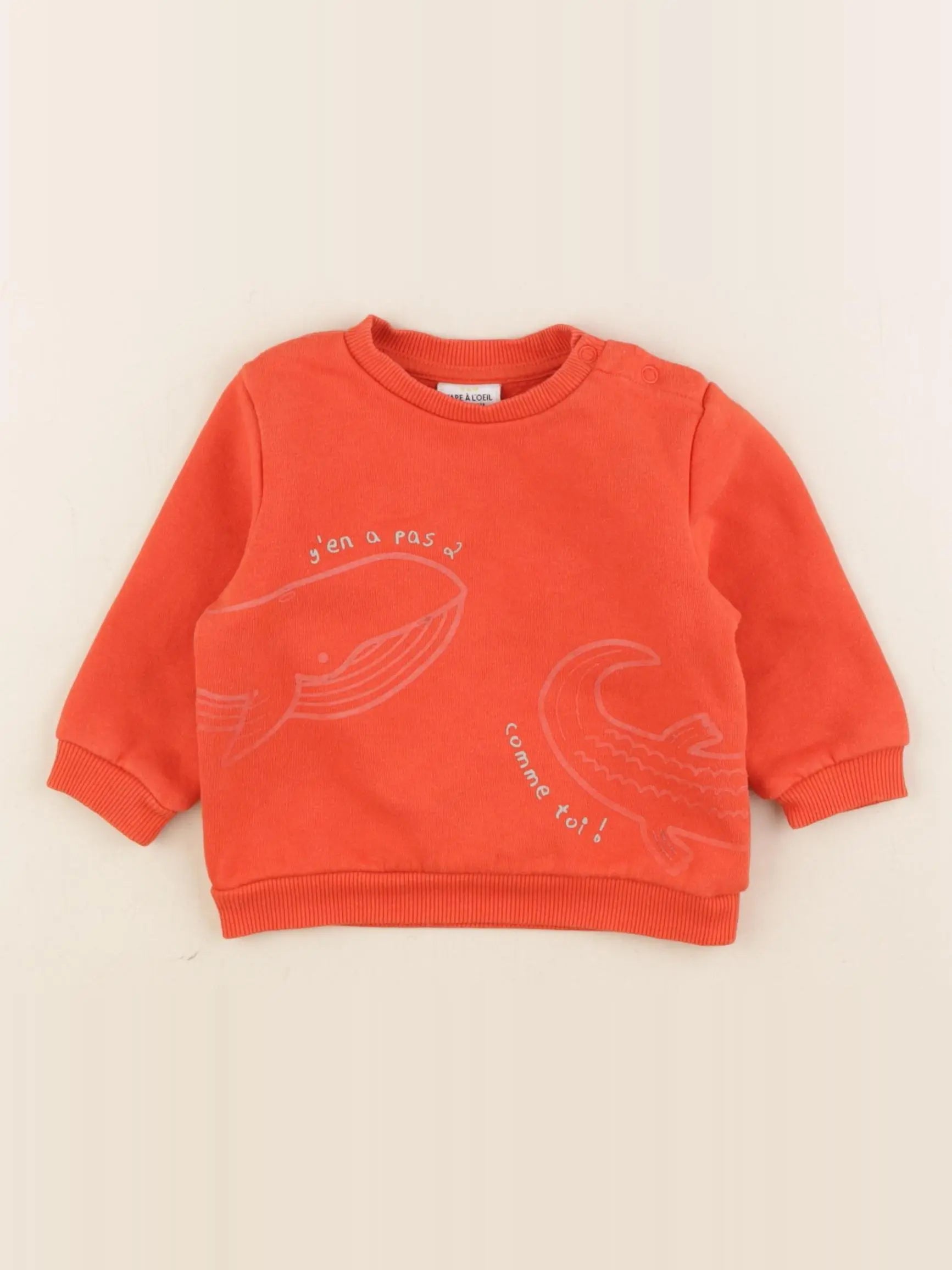 Tape à l'oeil - sweat rouge - 6 mois