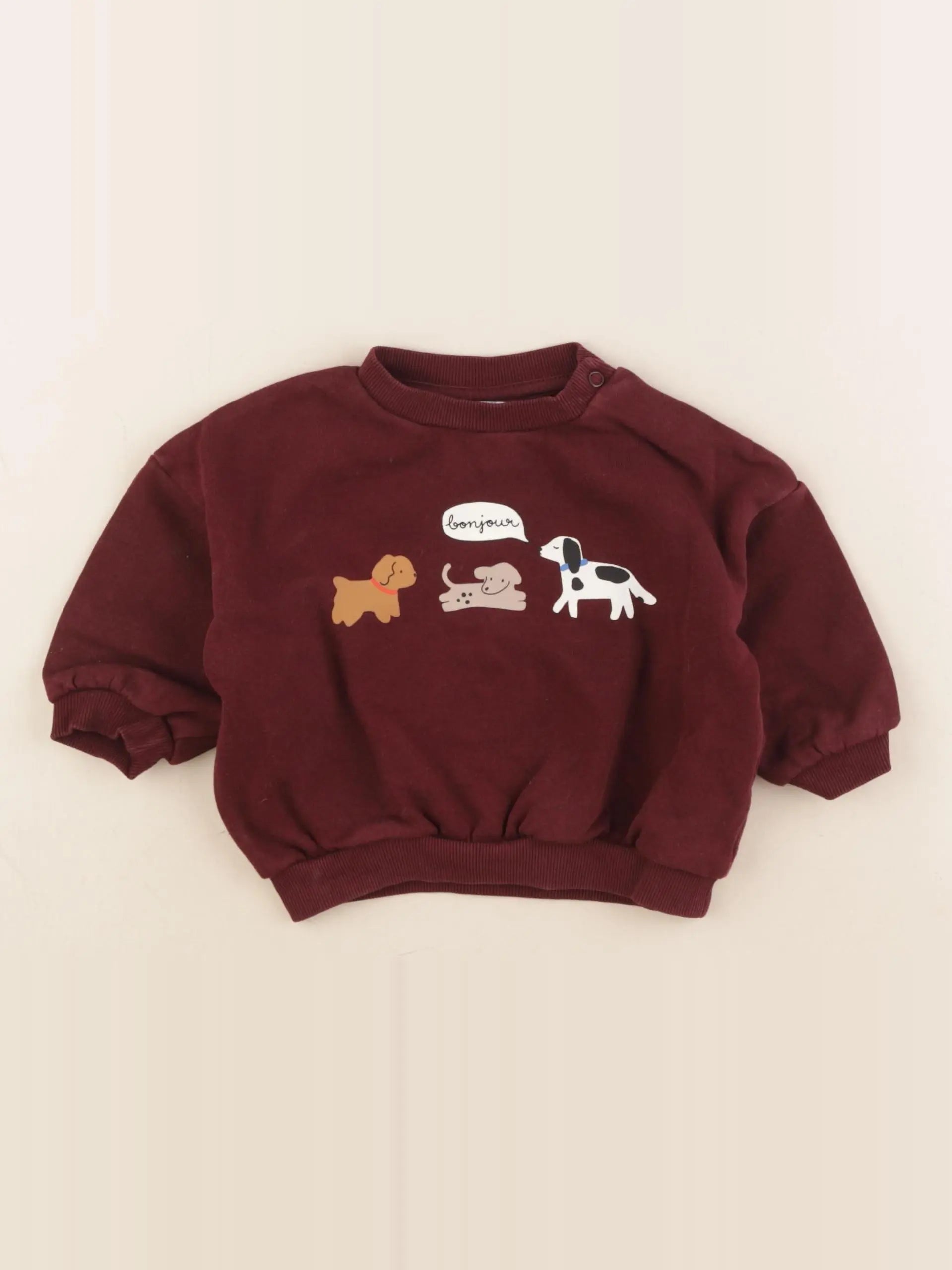 H&M - sweat violet - 4/6 mois