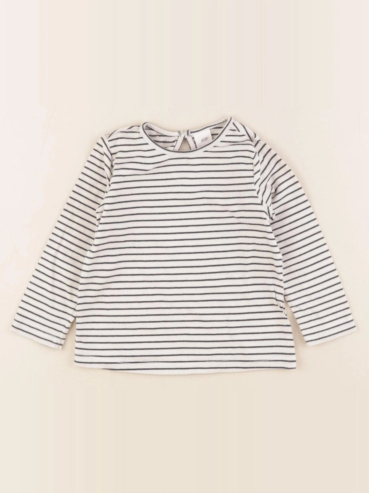 H&M - tee-shirt beige, bleu - 9/12 mois