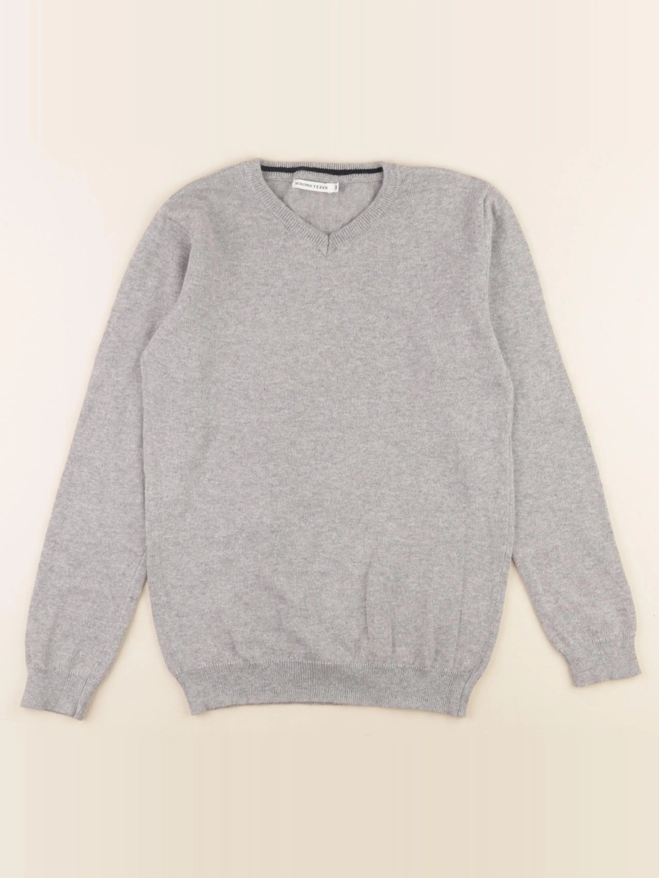 Monoprix - pull gris - 10 ans