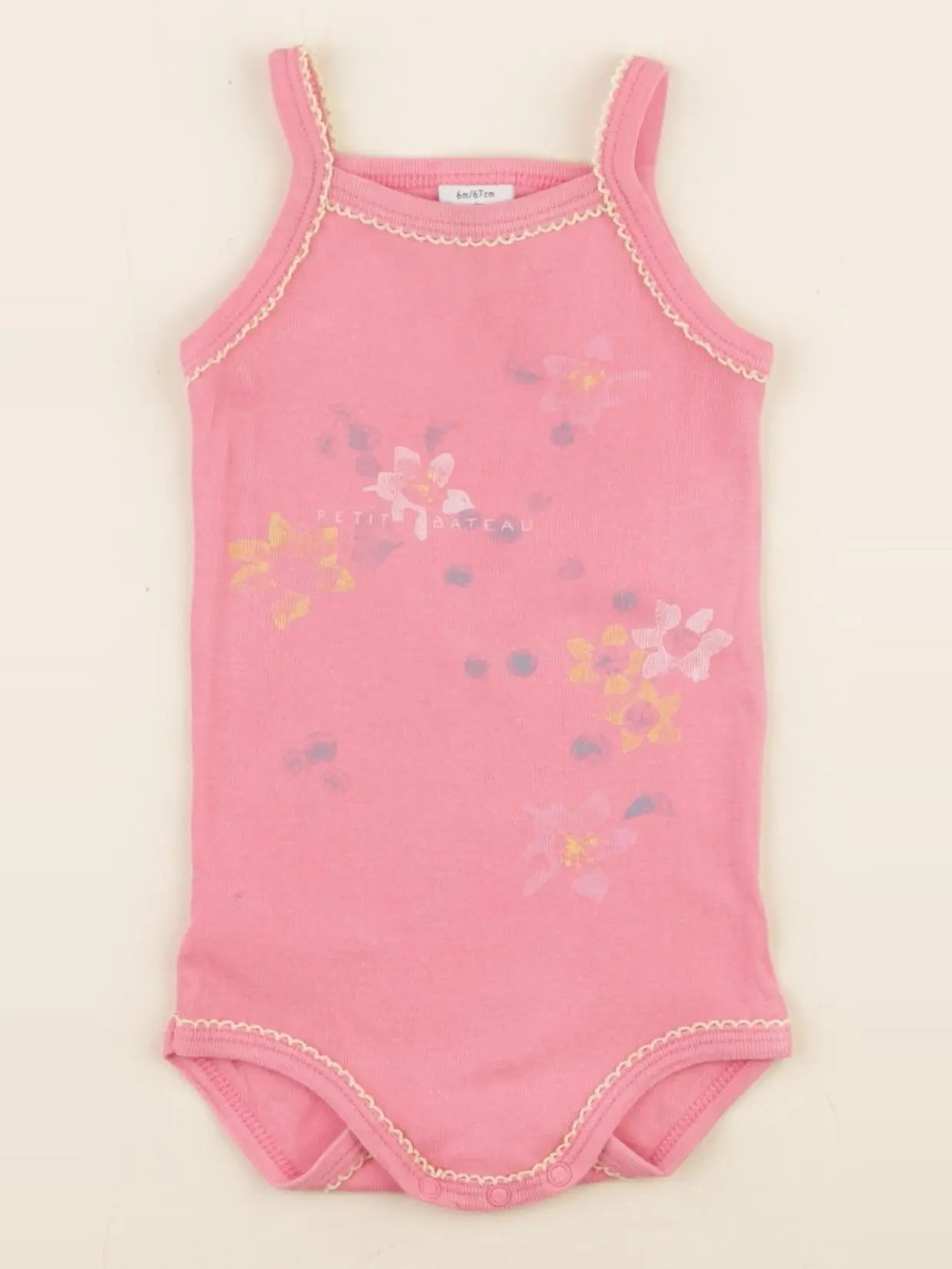 Petit Bateau - body rose - 6 mois