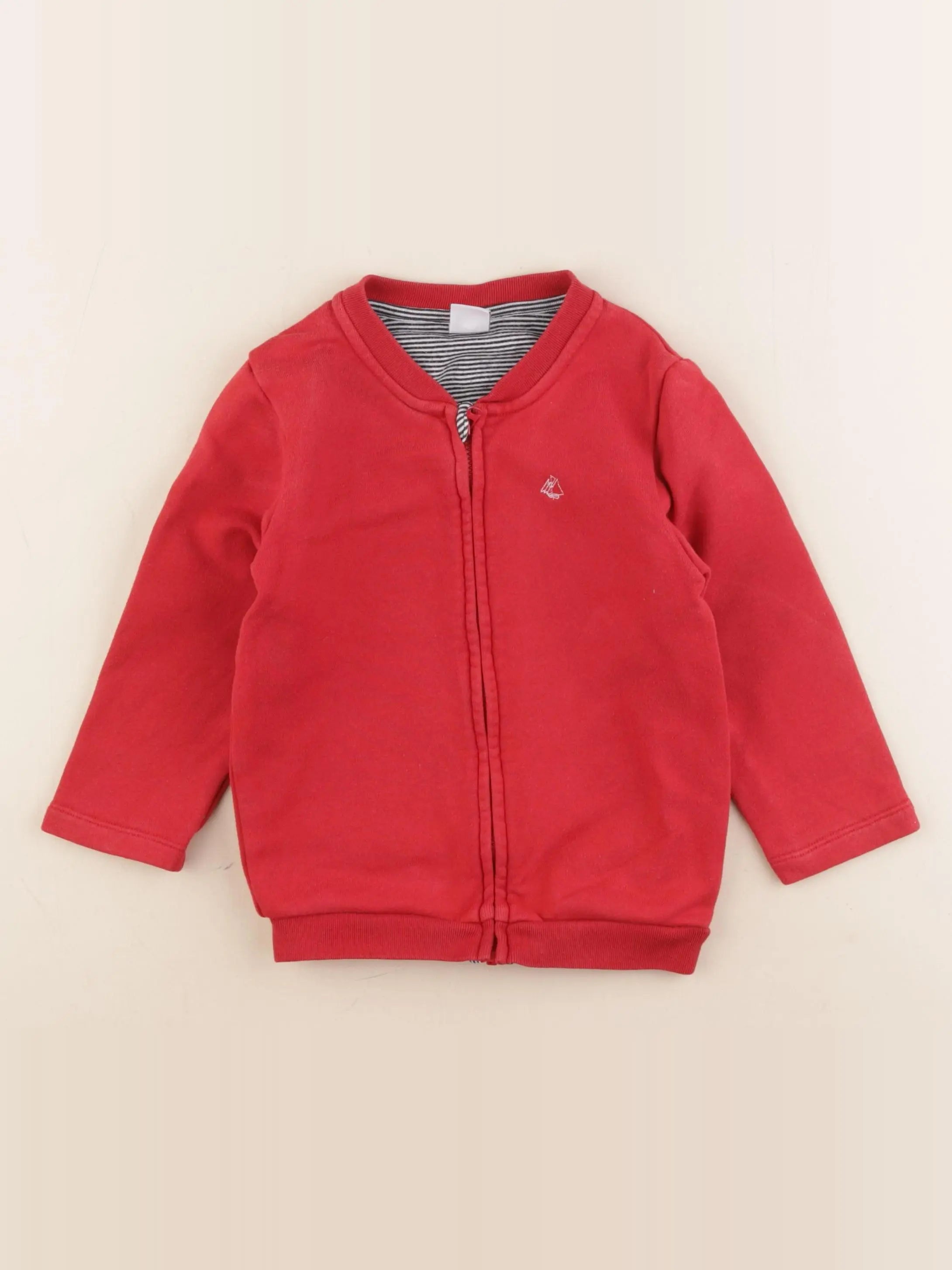 Petit Bateau - sweat rouge - 36 mois