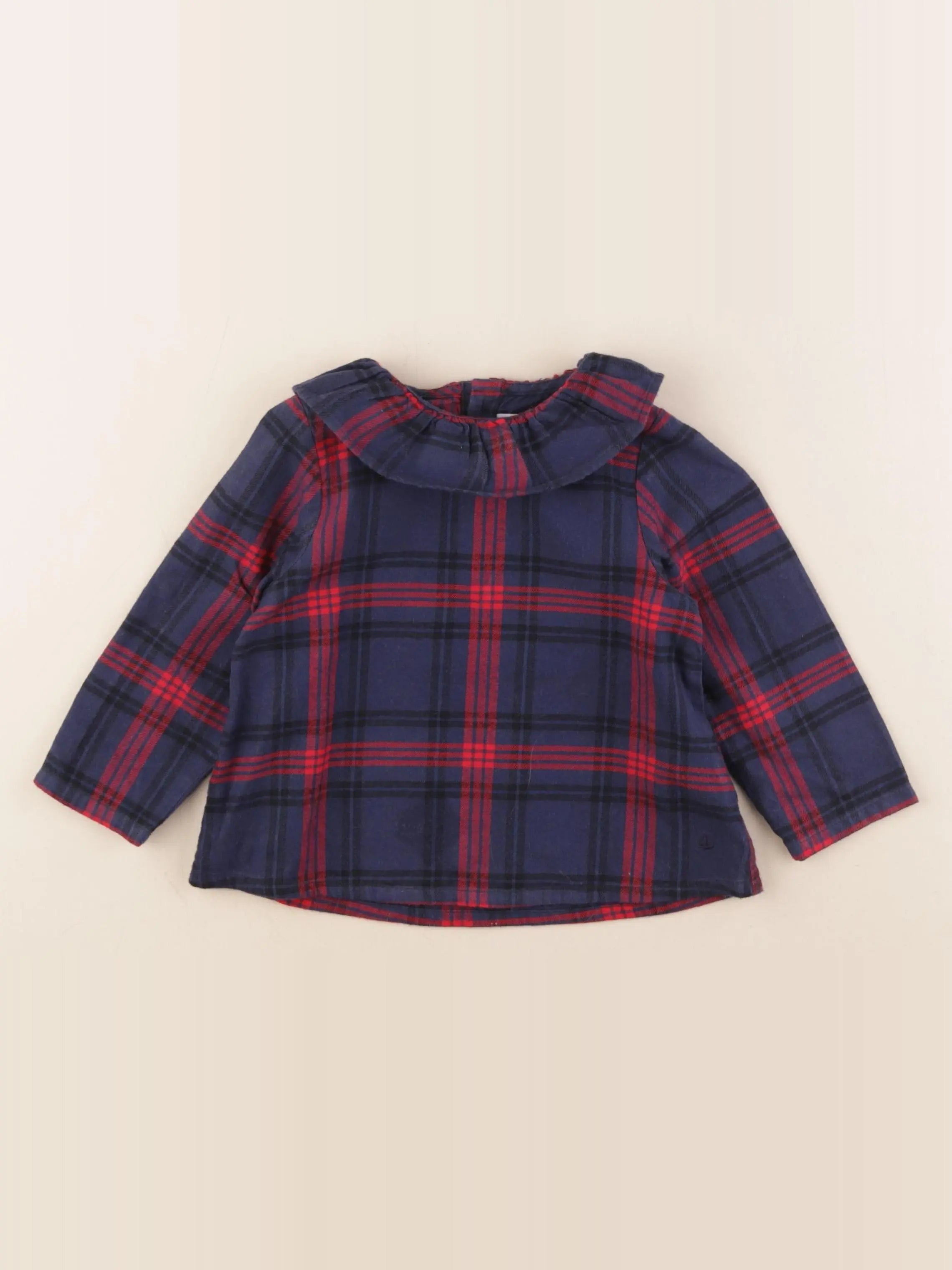Petit Bateau - blouse bleu - 24 mois