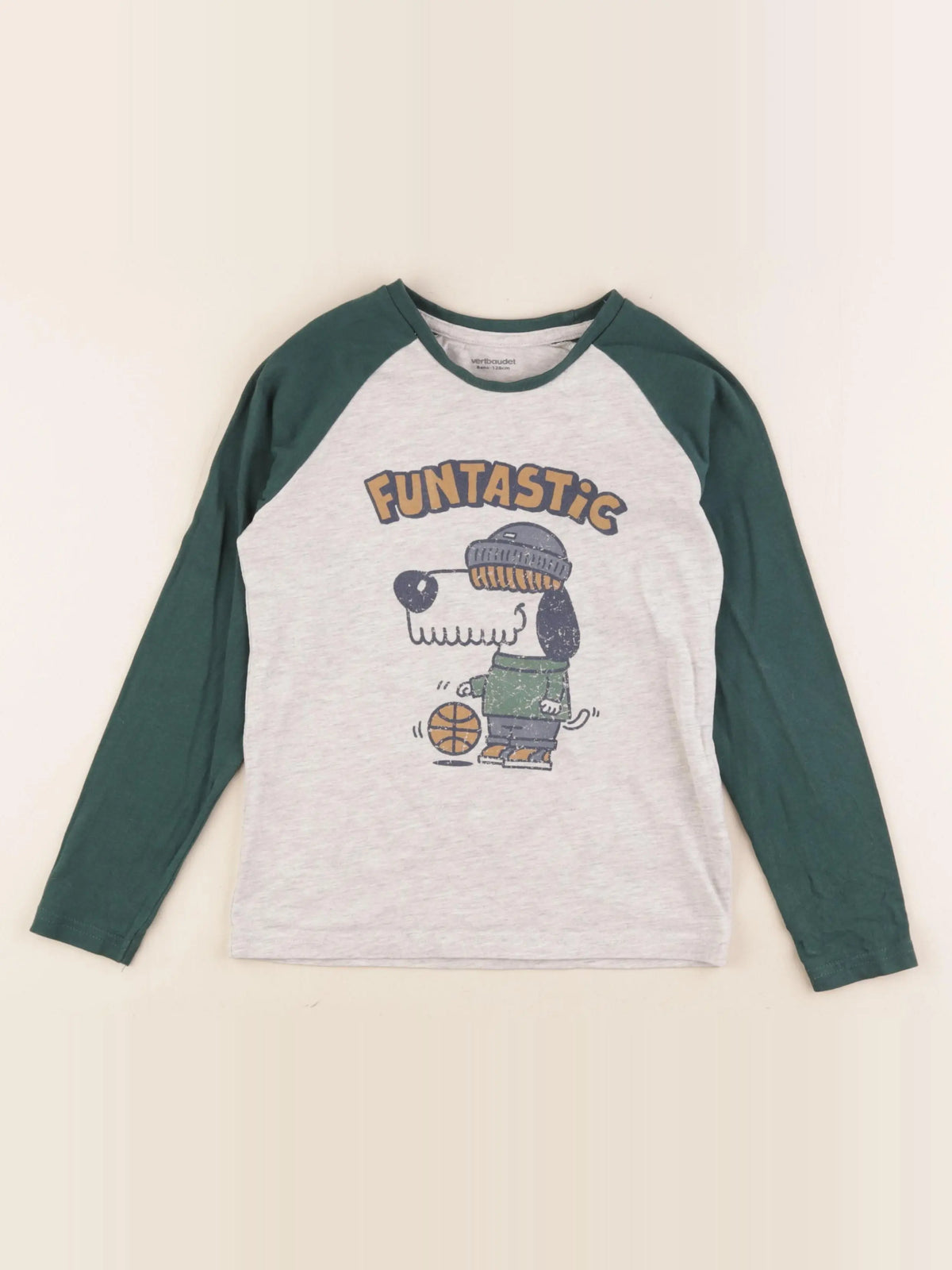 Vertbaudet - tee-shirt vert - 8 ans