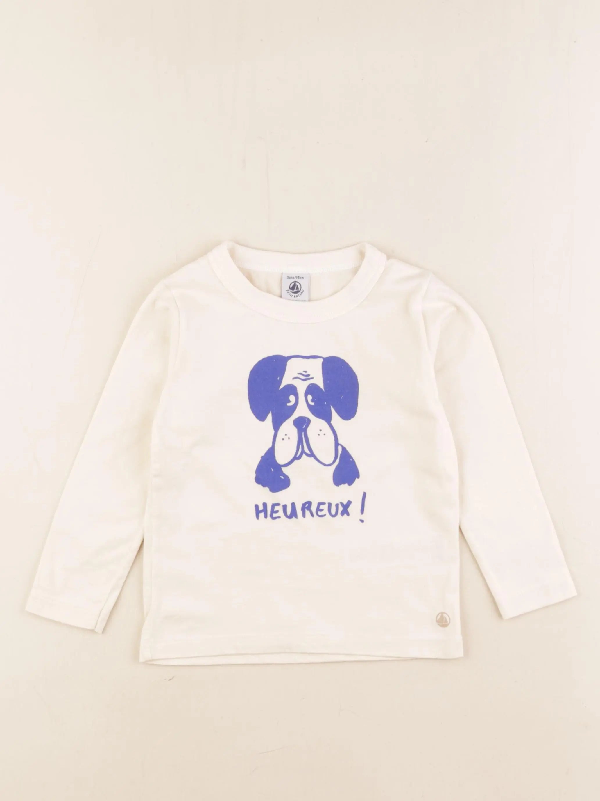 Petit Bateau - tee-shirt beige - 3 ans