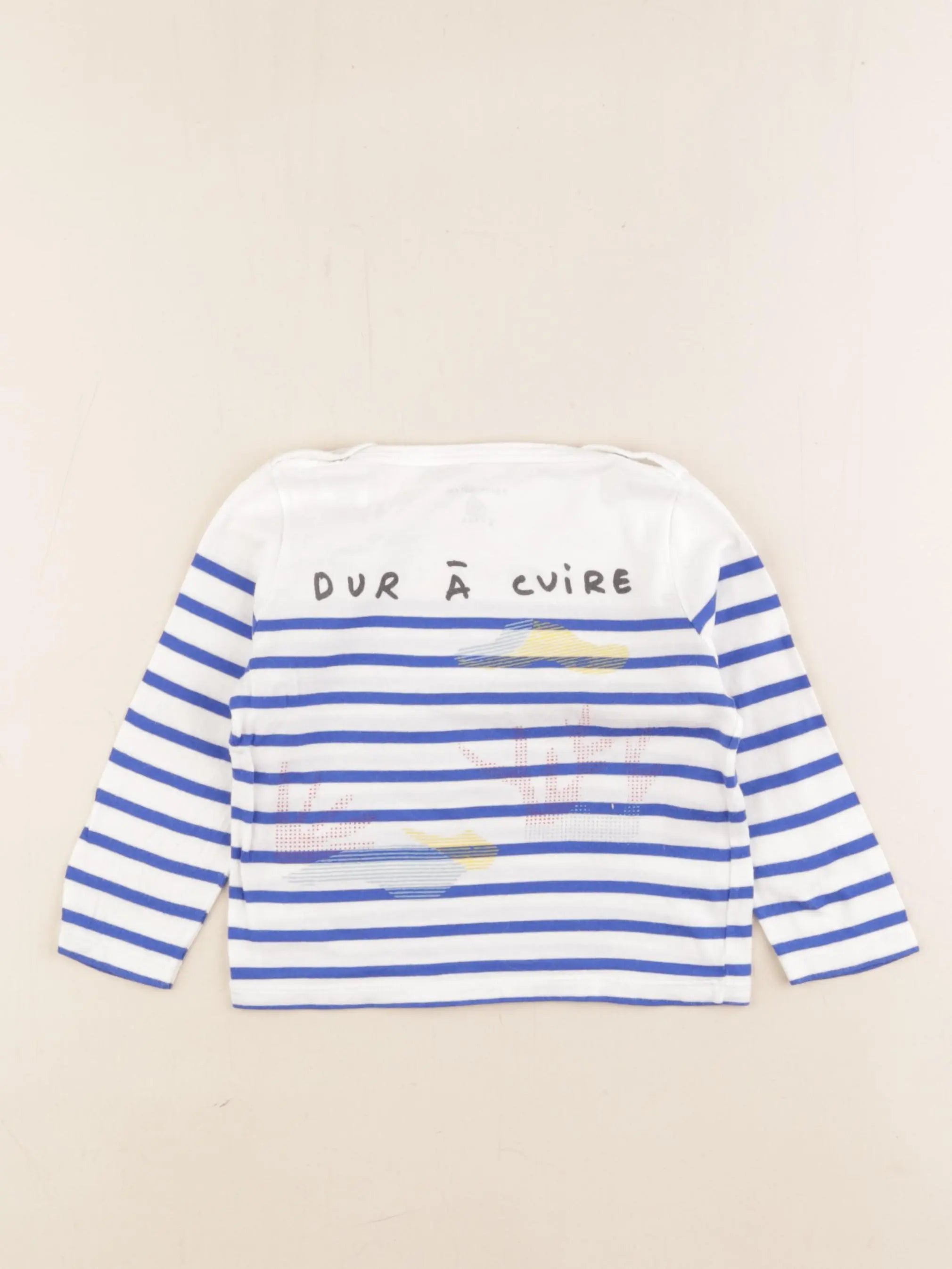 Petit Bateau - tee-shirt imprimé au dos bleu - 24 mois